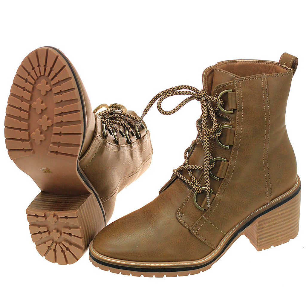 Women's Brown 2" Heeled Logger Boots #BLC01DAKOTAN