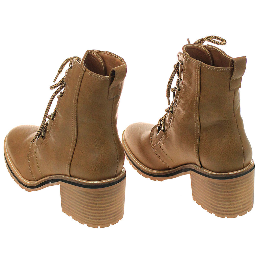 Women's Brown 2" Heeled Logger Boots #BLC01DAKOTAN