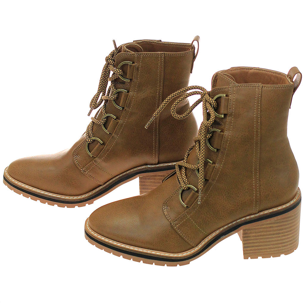 Women's Brown 2" Heeled Logger Boots #BLC01DAKOTAN