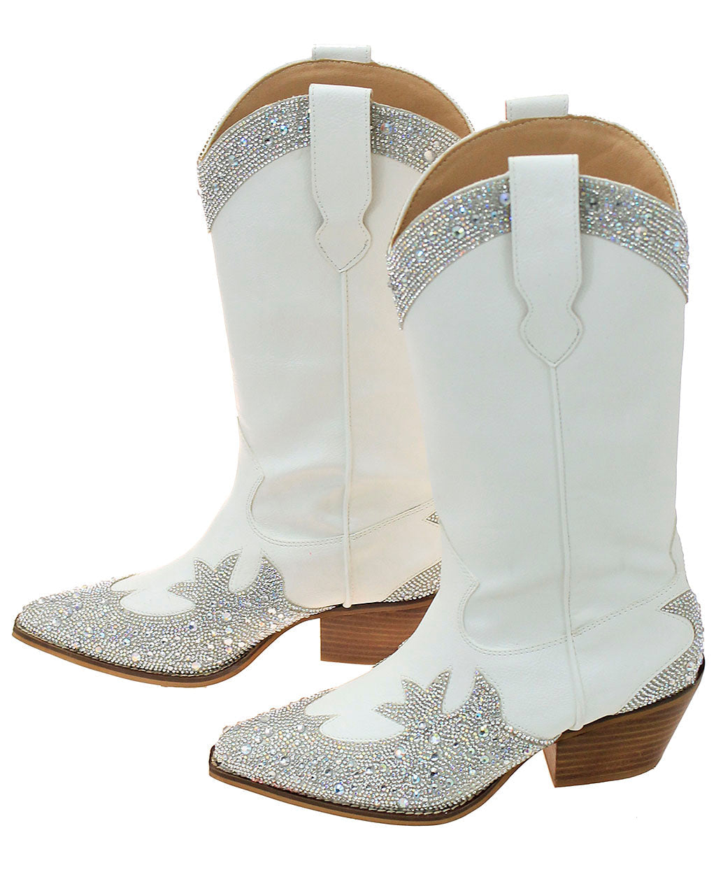 White Rhinestone on White Cowgirl Boots #BLC10RW-ZAND