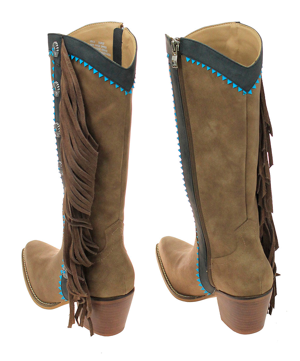 Brown Fringe and Concho Western Boots #BLC05N-GIZ14