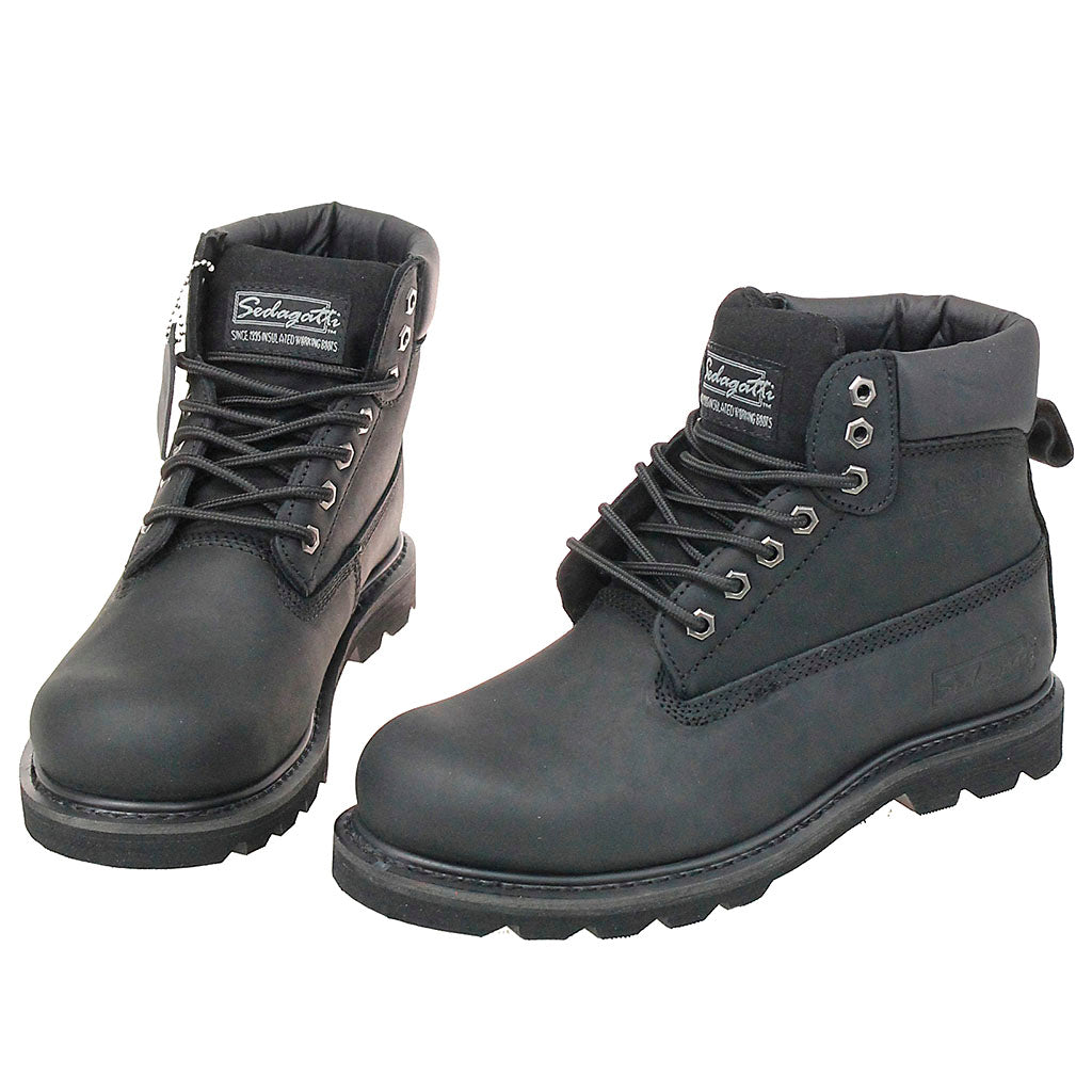 Men's 6" Black Sedagatti Insulated Water Resistant Riding/Work Boots #BM6180K