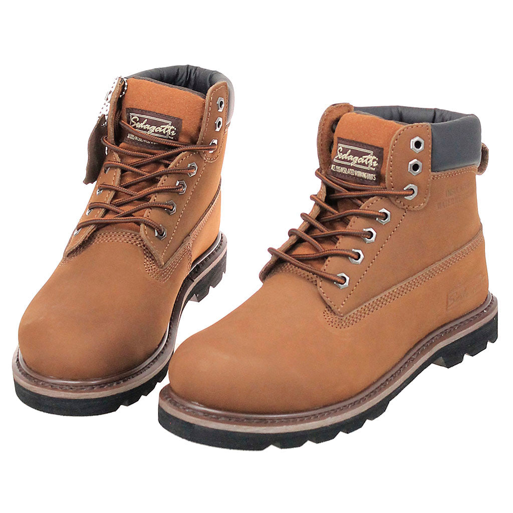 Men's 6" Brown Sedagatti Insulated Water Resistant Riding/Work Boots #BM6181N