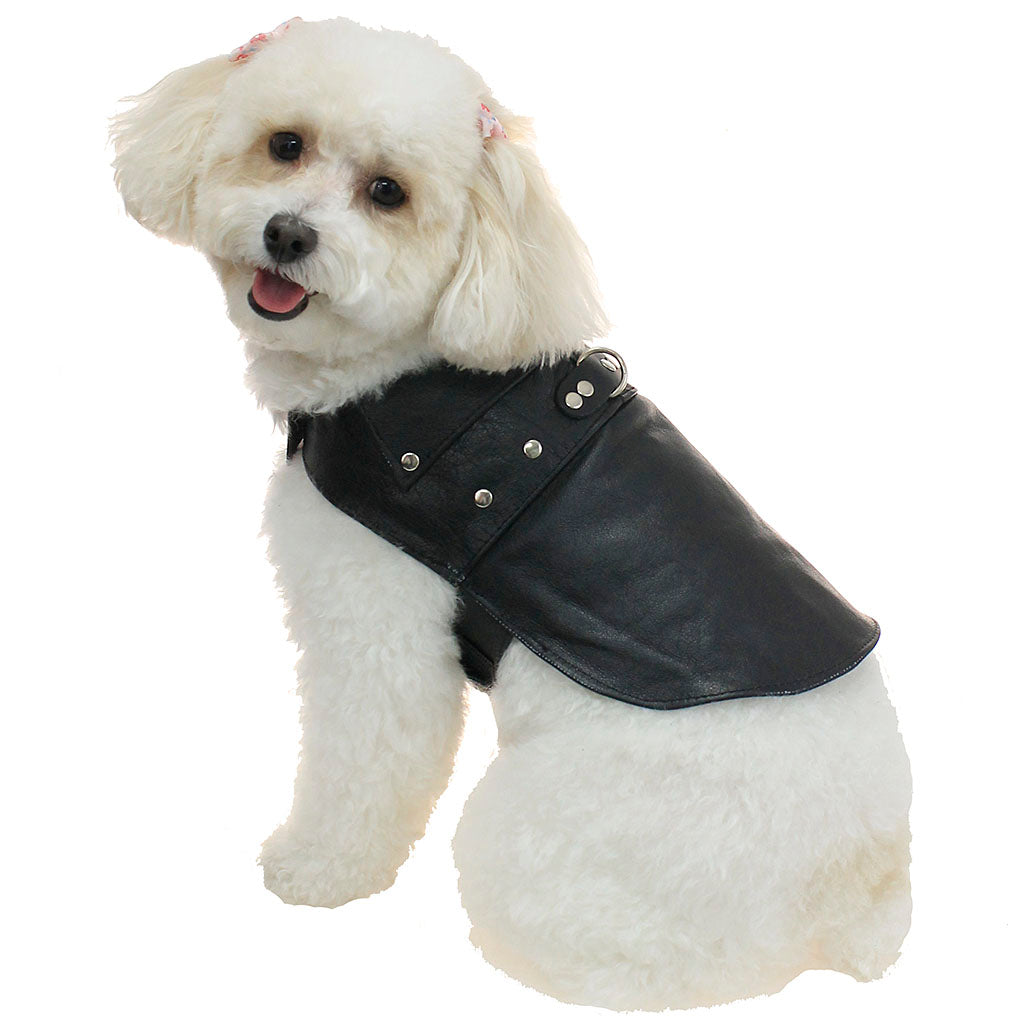 Doggie Leather Biker Coat - Genuine Leather Made in USA #DC2401RPK