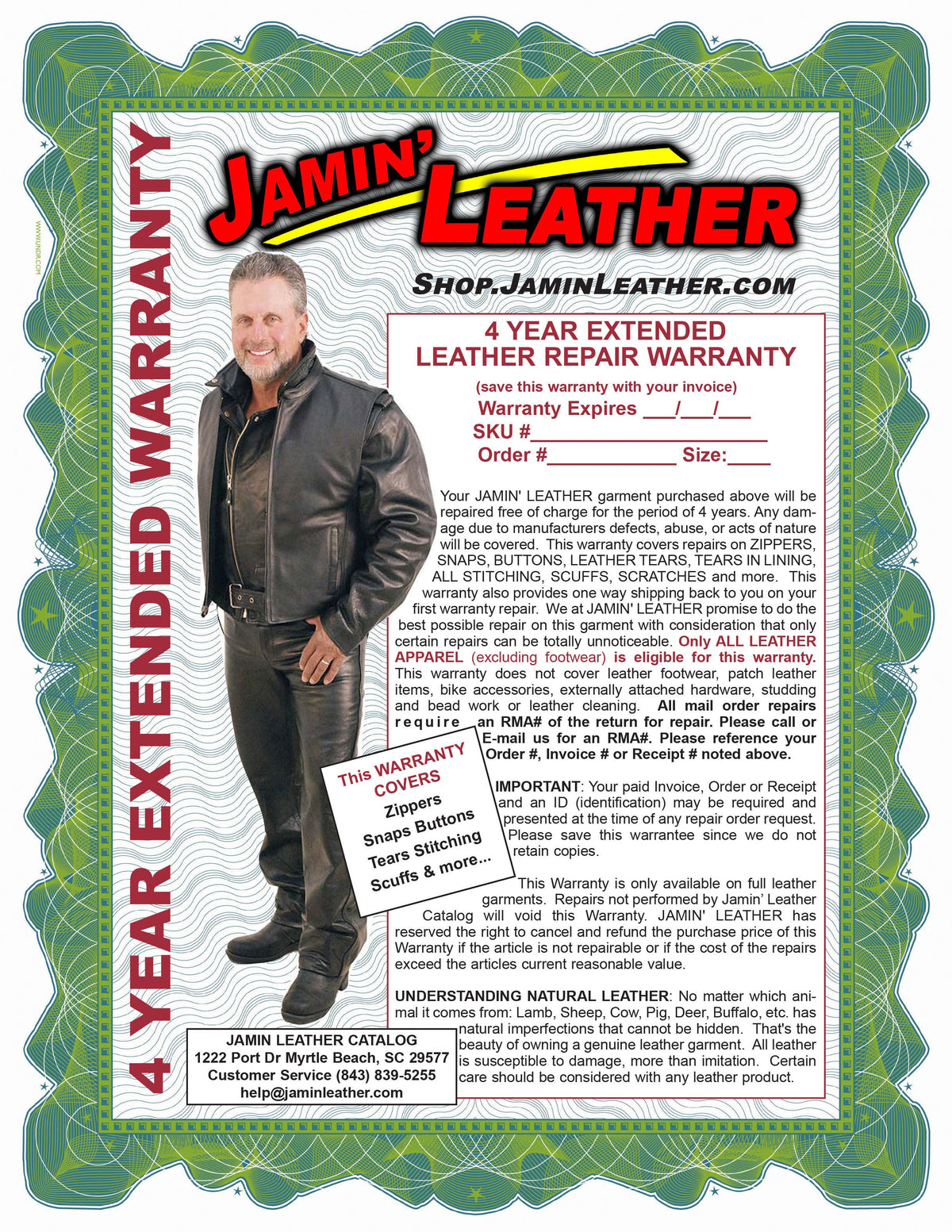 4 Year Extended Leather Repair Warranty (adds use and abuse)