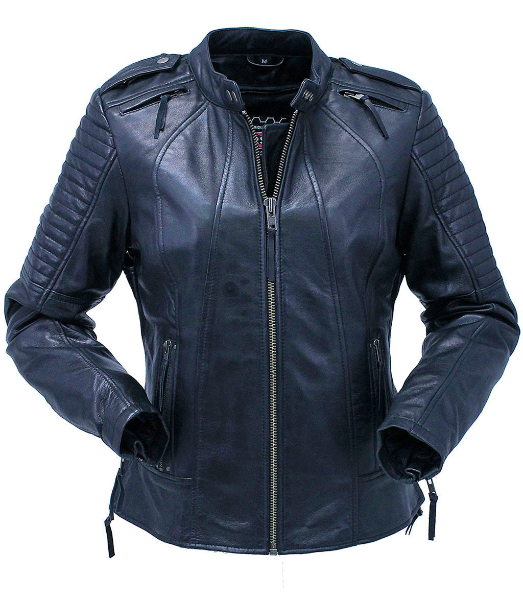 Lightweight Women's Lambskin Scooter Motorcycle Jacket #L104VZGK