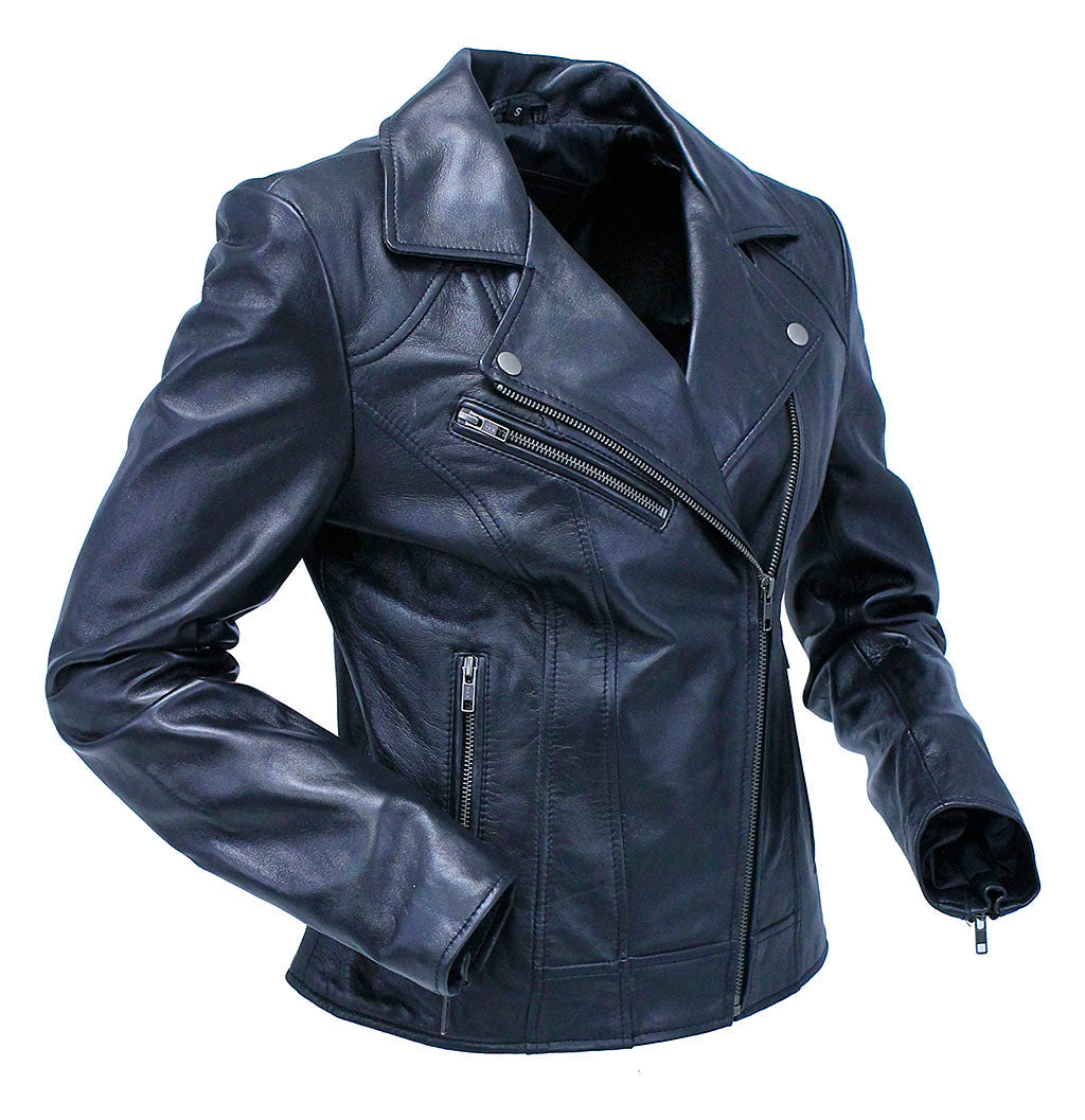 Women's Super Soft Lambskin Motorcycle Jacket #L15070K