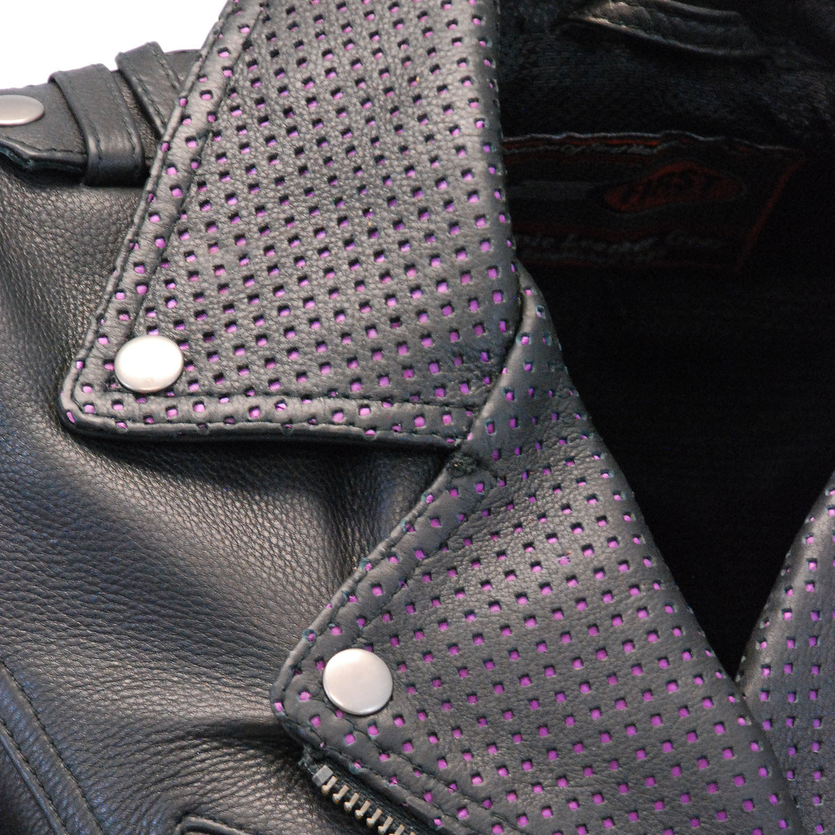 Ultra Premium Women's MC Jacket with Purple Accent Collar #L184VPUR