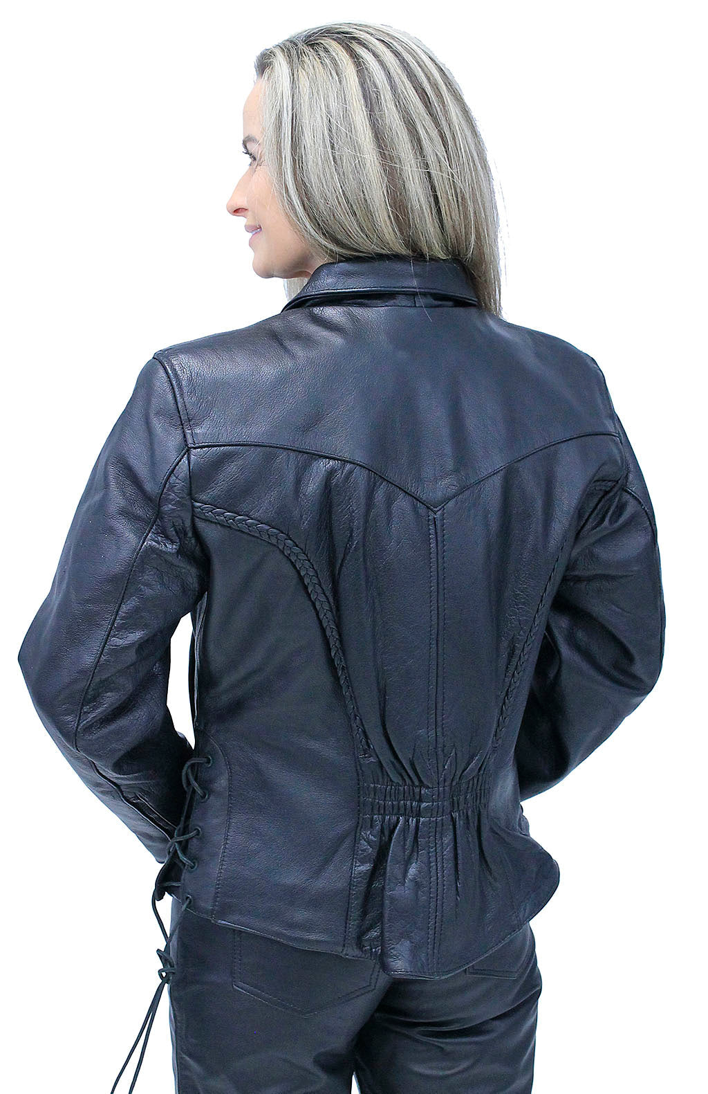 Genuine Leather Motorcycle Jacket for Women #L472ZL (XS-3X)
