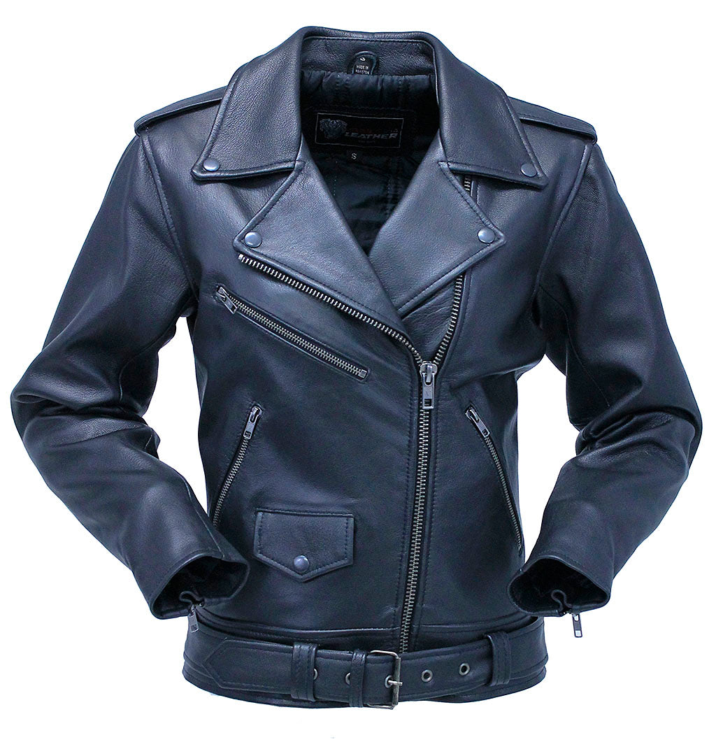 Soft Leather Women's Motorcycle Jacket Dark Hardware #L6160GK