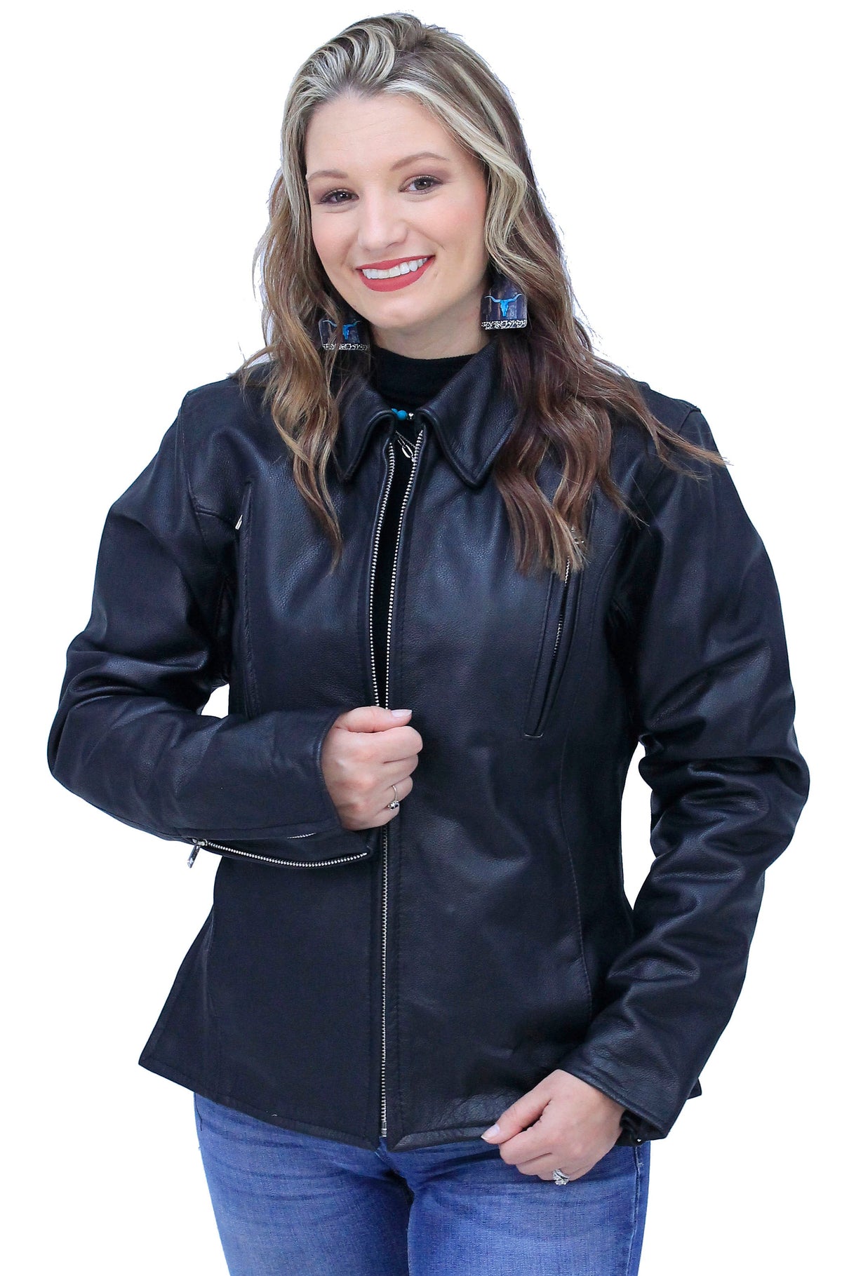 Long Body Women's Motorcycle Jacket w/Vents #L6167VZK