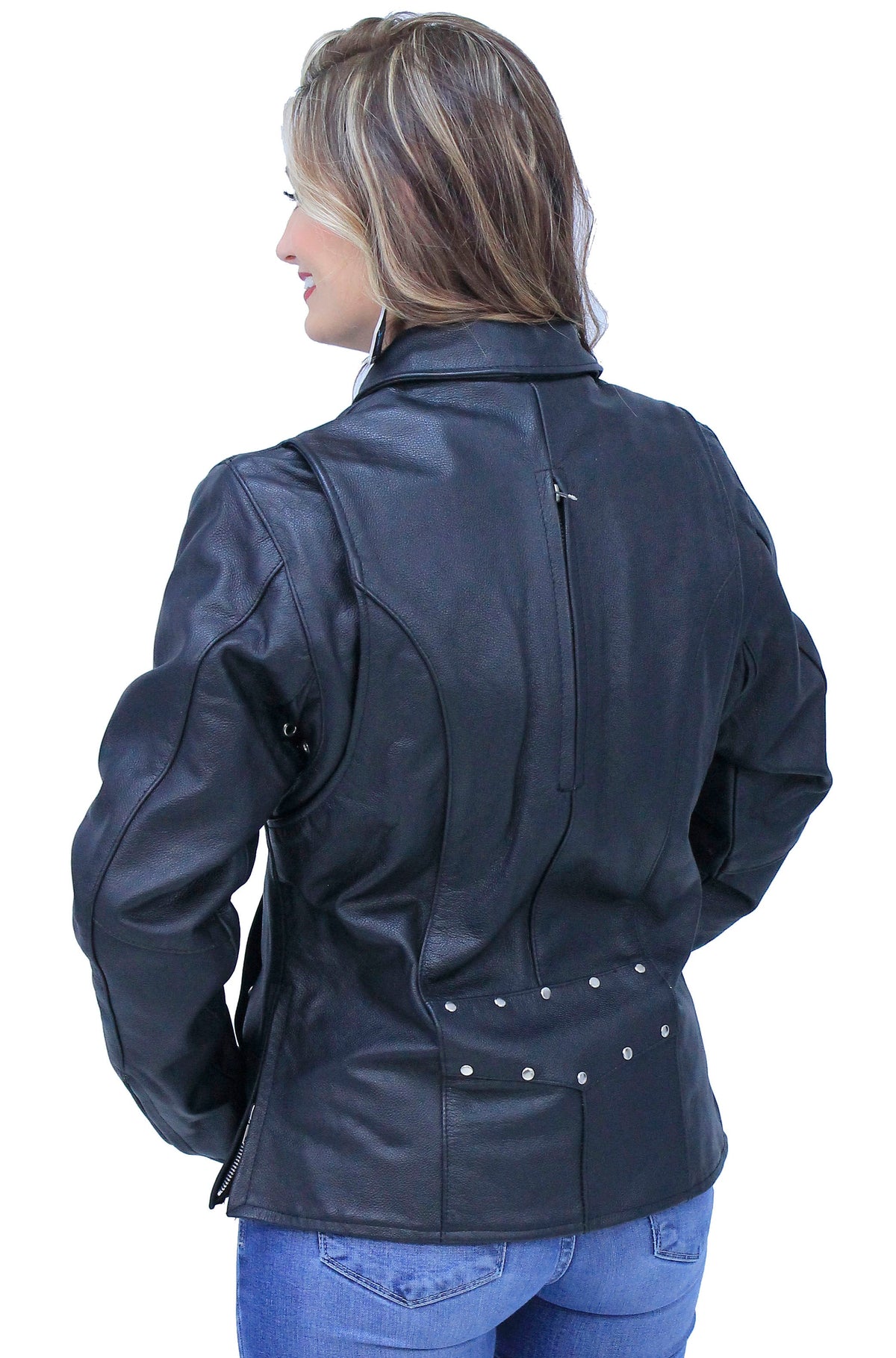 Long Body Women's Motorcycle Jacket w/Vents #L6167VZK