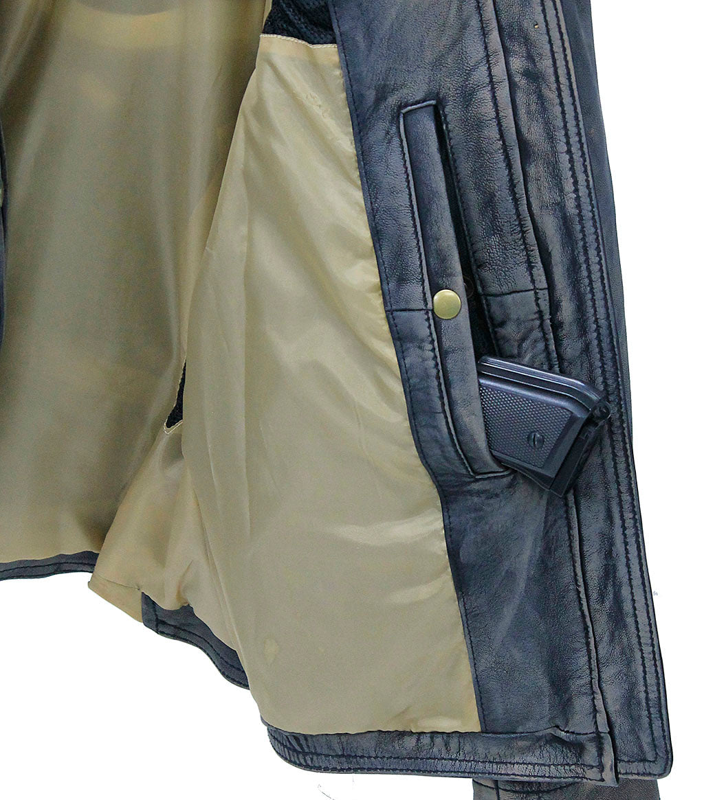 Women's Distressed Taupe/Black Scooter Jacket CC Pocket #LA2012VGK