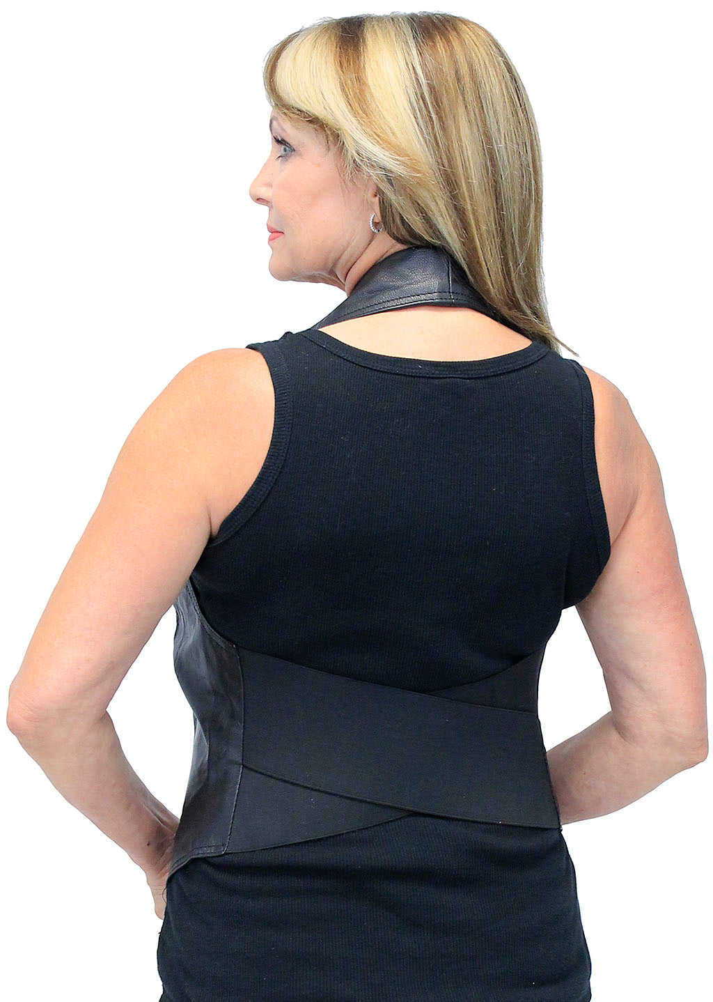 Black Leather Butterfly Collar Halter #LH11040ZK