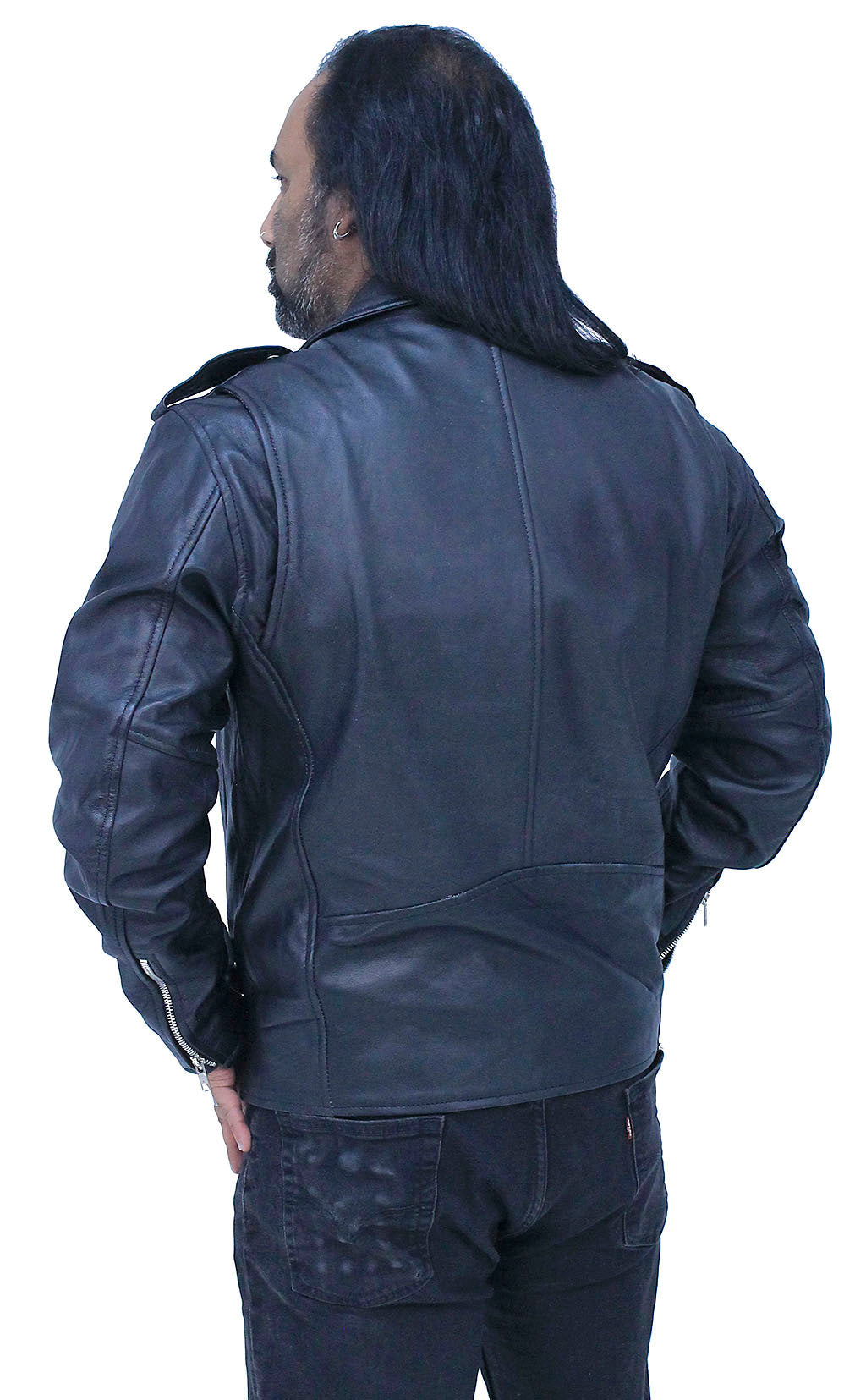 Men's Lightweight Soft Lambskin Leather MC Jacket #M100LAMBK