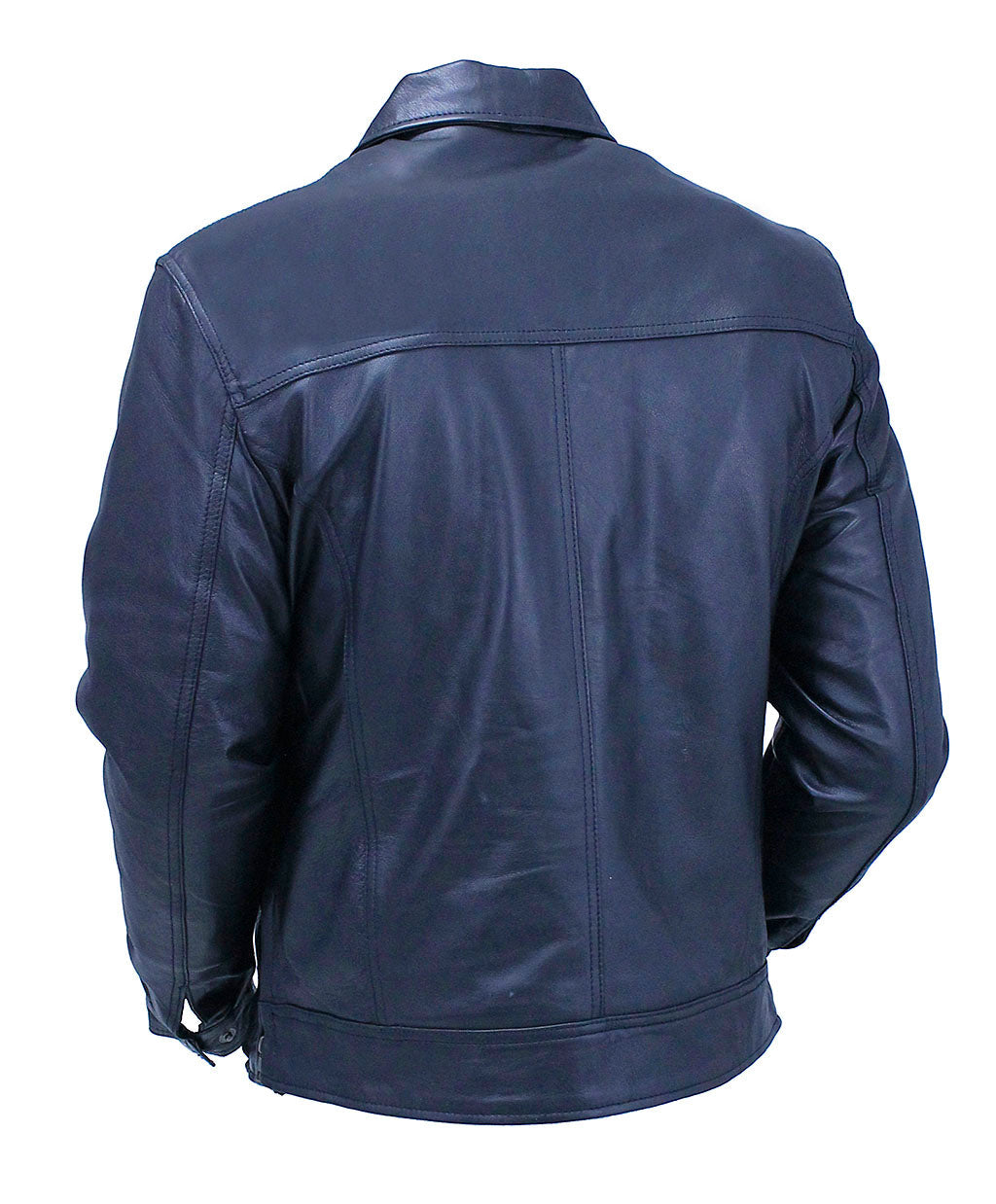 Classic 1950's Black Leather Jacket with Zip Out Lining #M1956GZK
