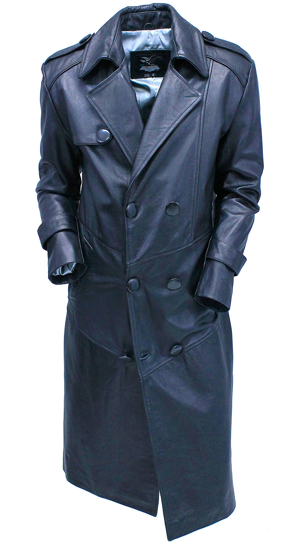 Jamin Leather Trench in Premium Black Cow #M2202K