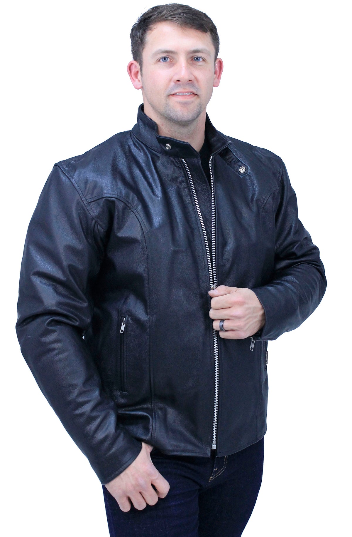 TALL SIZE - Iron Racing Leather Jacket #M570ZT