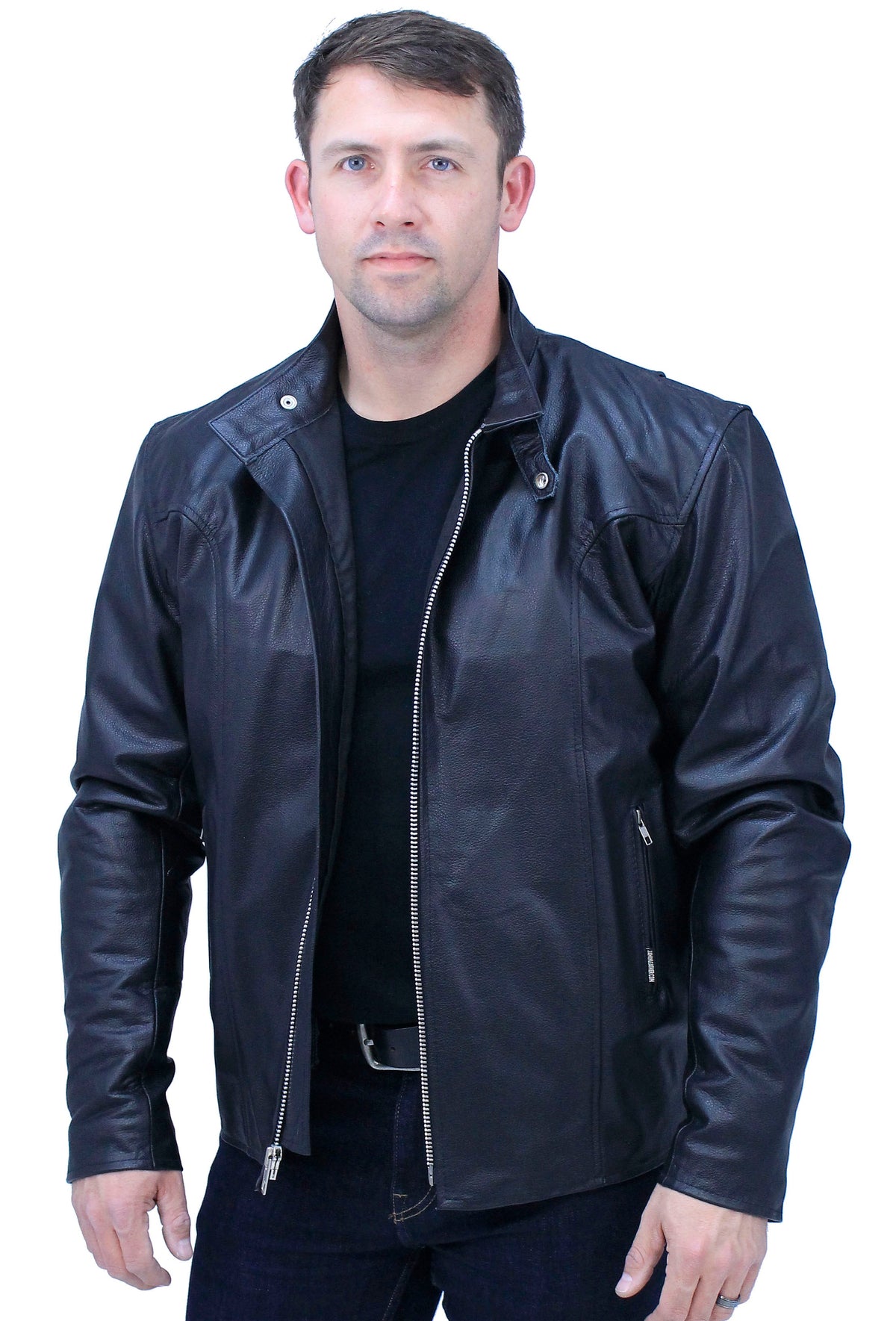 TALL SIZE - Iron Racing Leather Jacket #M570ZT