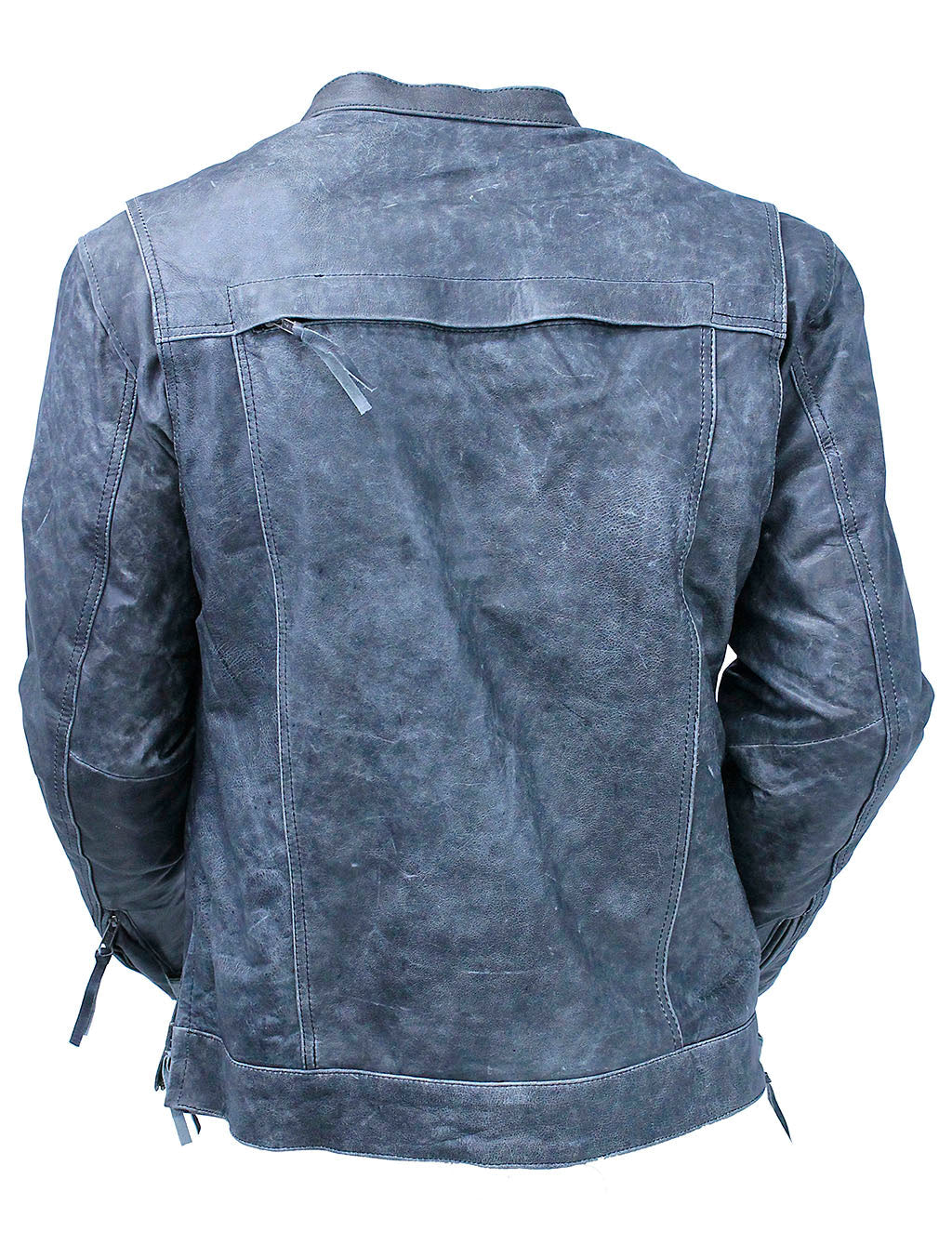 Concealed Pocket Gray Motorcycle Jacket w/Venting & Hood #M6906HVZGY ()