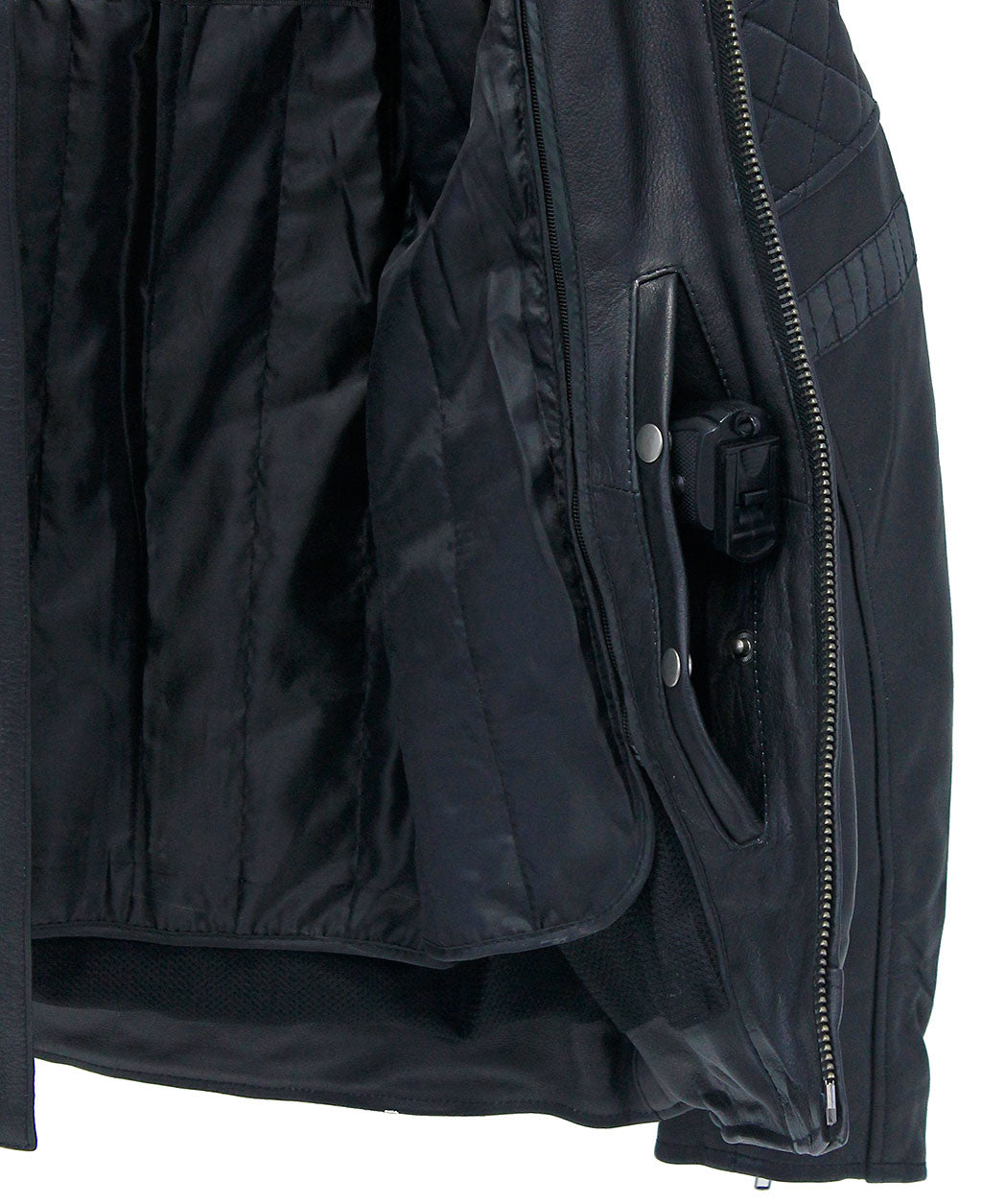 Men's Vented Concealed Pocket Ultra Premium Leather Jacket w/Quilt #M6922VZNK