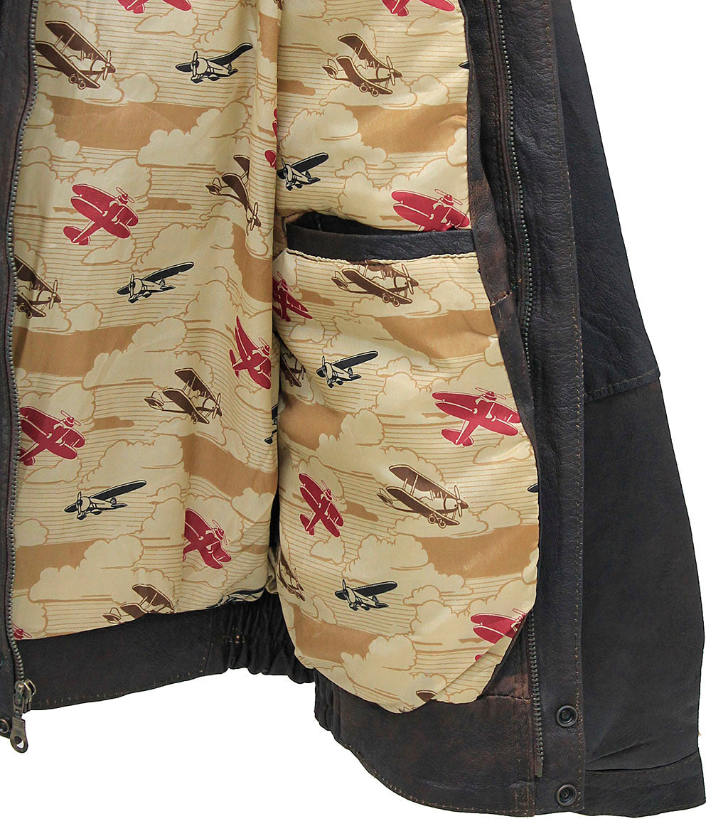 Economy Brown Leather A2 Bomber Jacket - Special #M9991N (S,M)