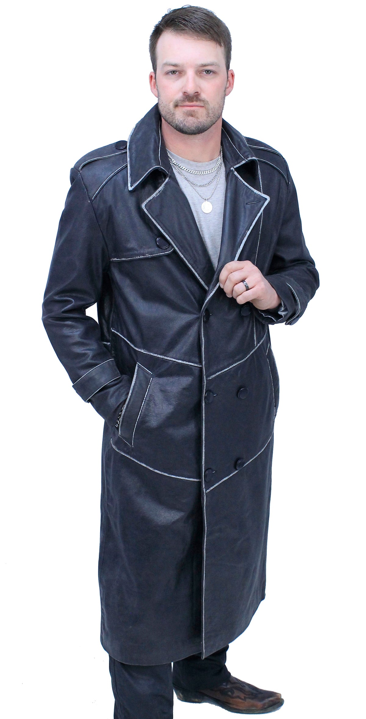 Vintage Cowhide Jamin Leather® Trench Coat #MA2203D