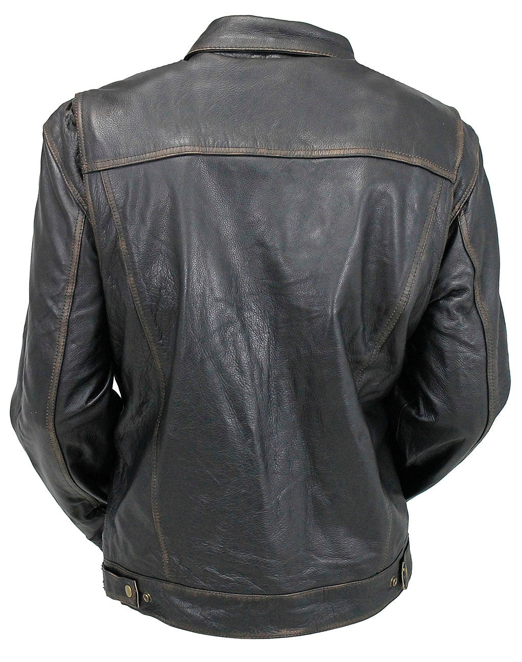 Men's Vintage Brown Vented trucker Jacket in Premium Buffalo Leather #MA66431GN