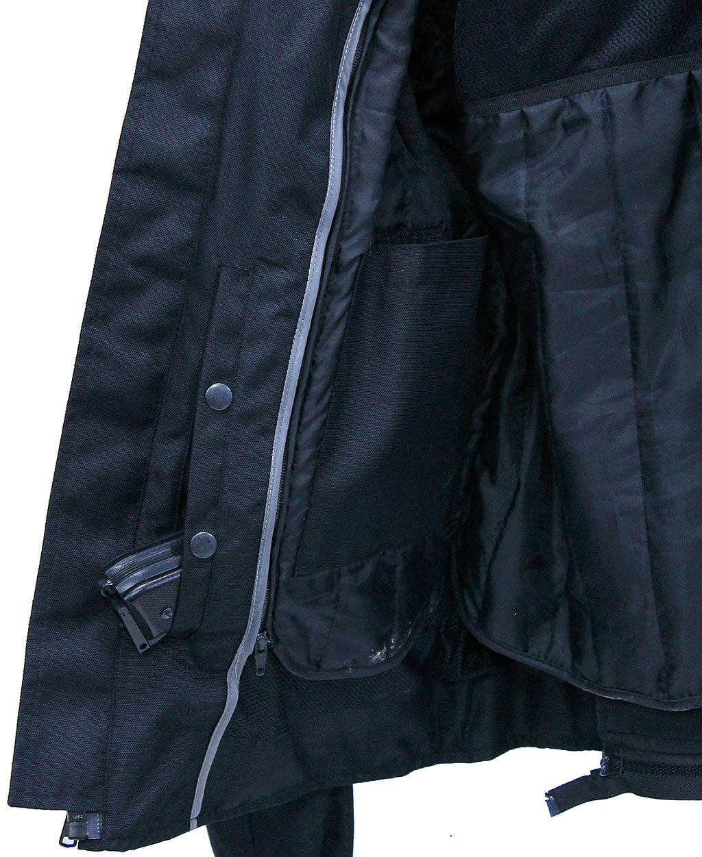 Men's Armor Filled Black Textile Jacket w/Reflector #MC36130AZK ()