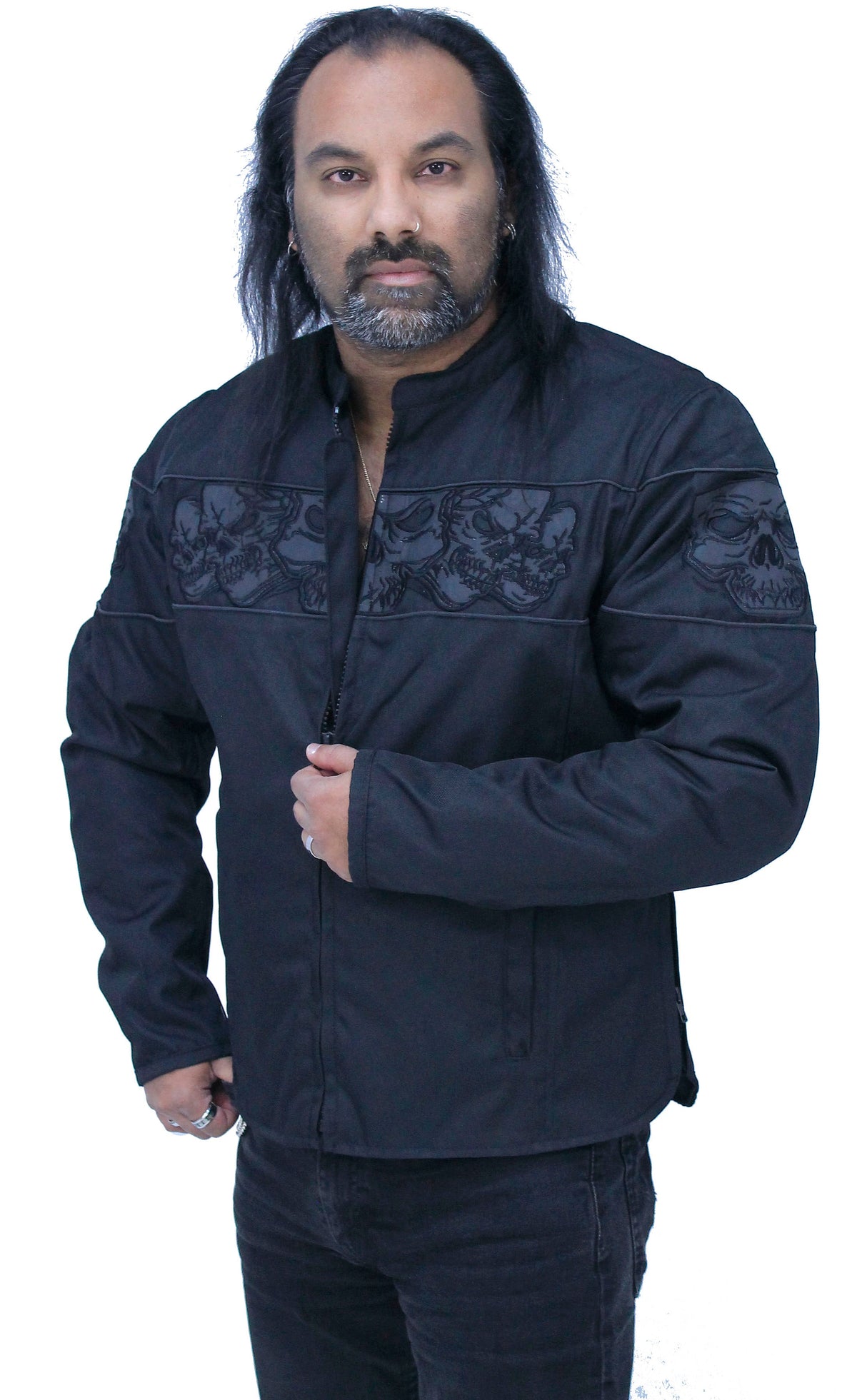 Men's Lightweight Reflective Skull Jacket w/Vents & Concealed Pockets #MC36260SK