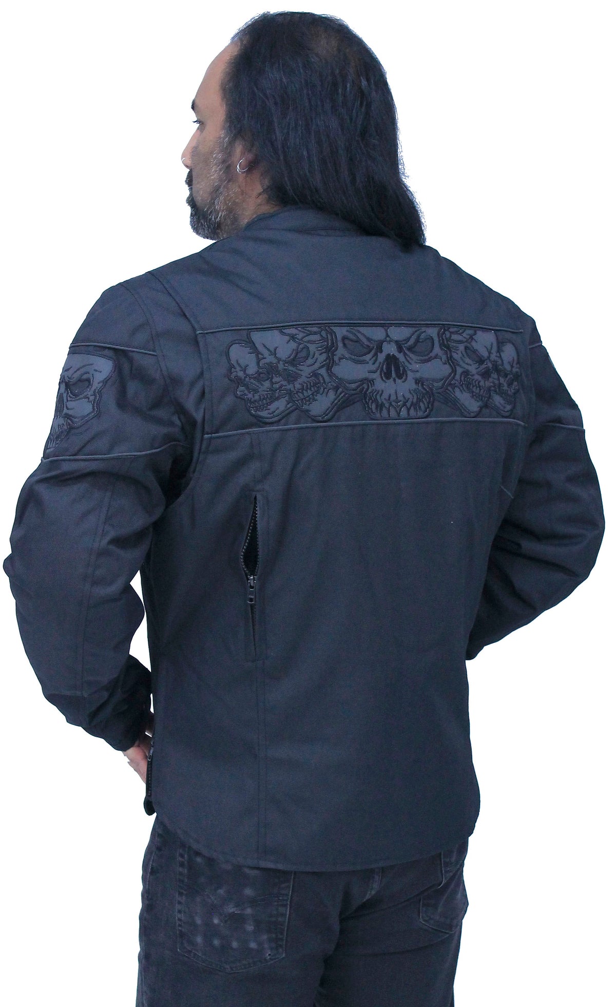 Men's Lightweight Reflective Skull Jacket w/Vents & Concealed Pockets #MC36260SK