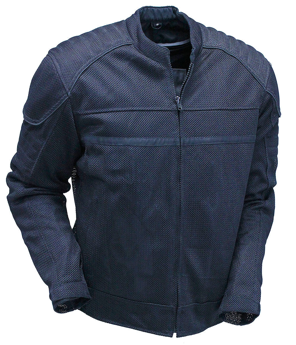 Men's Armor Filled Mesh Motorcycle Jacket #MC3629MAZK