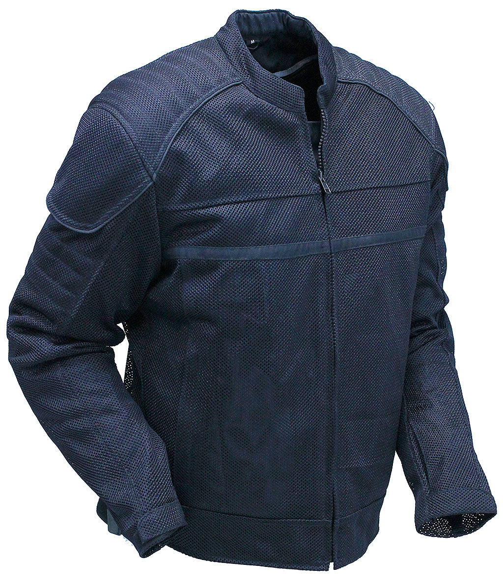 Men's Armor Filled Mesh Motorcycle Jacket #MC3629MAZK