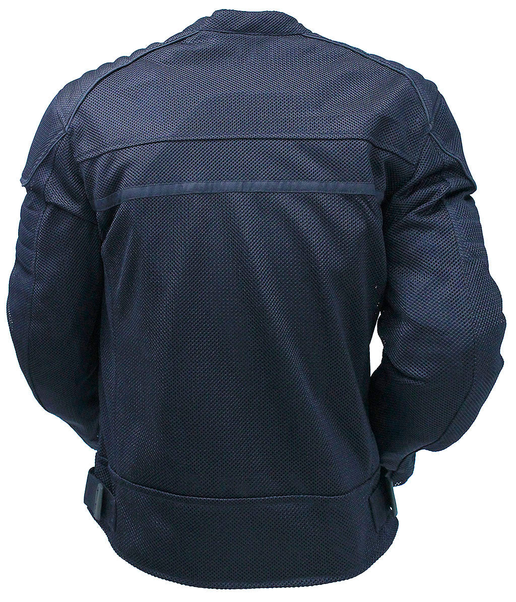 Men's Armor Filled Mesh Motorcycle Jacket #MC3629MAZK
