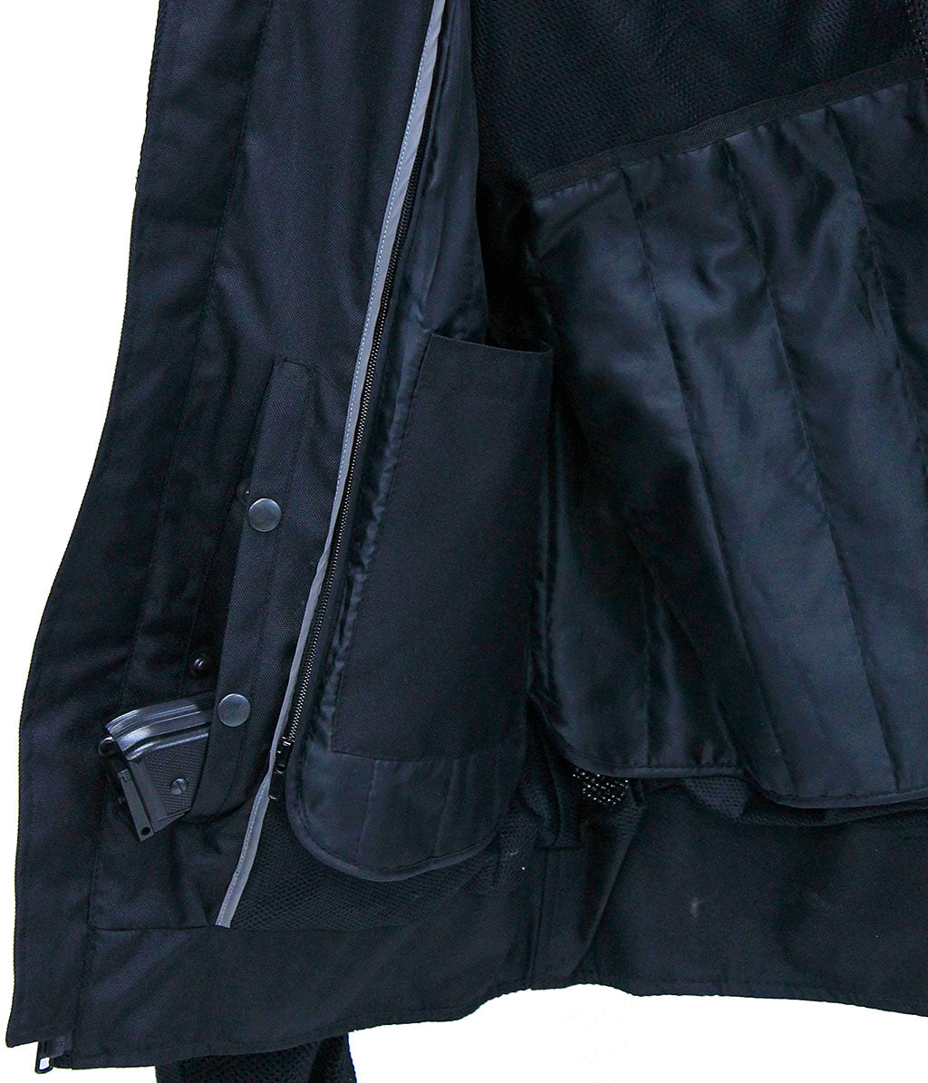 Men's Armor Filled Mesh Motorcycle Jacket #MC3629MAZK