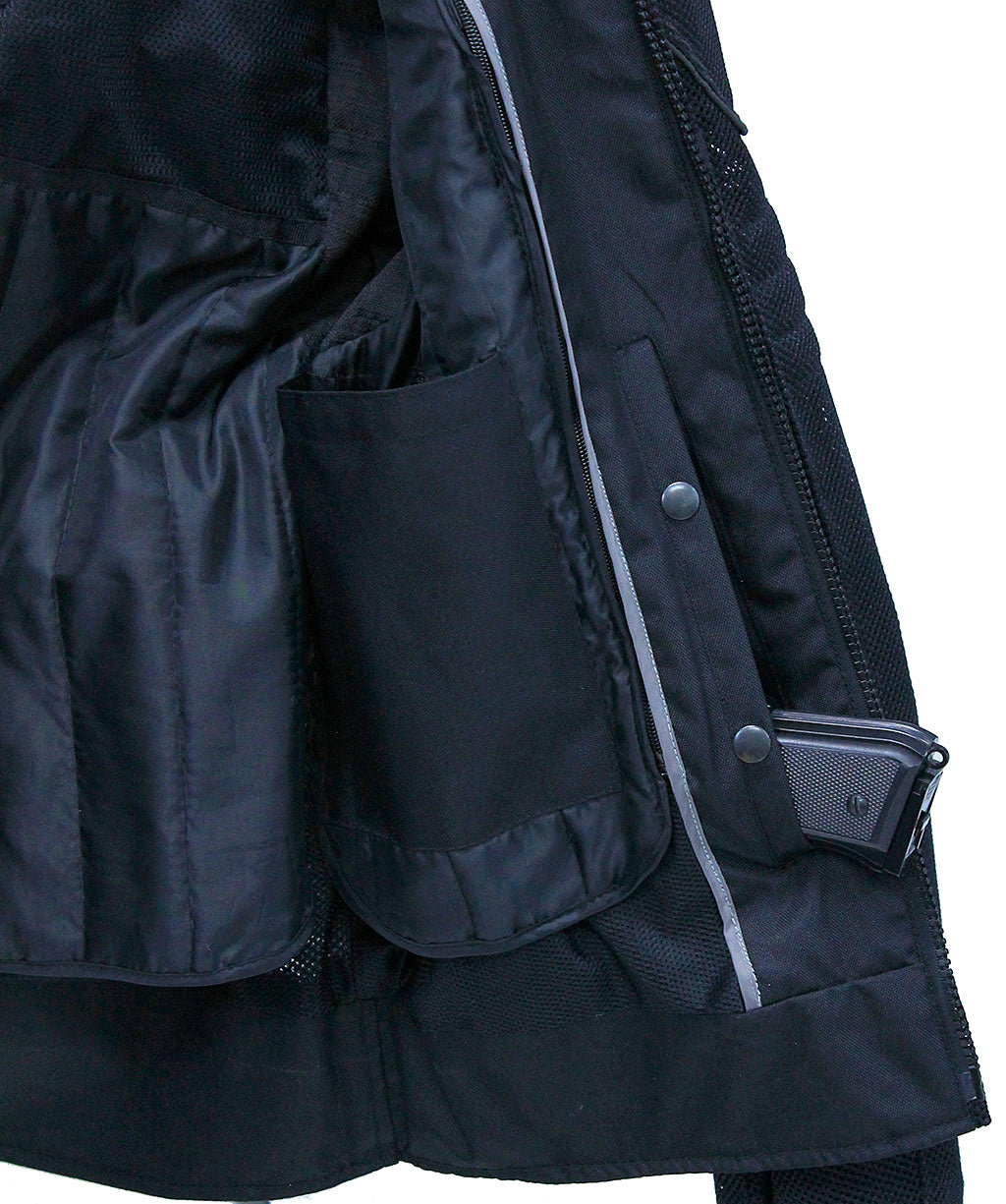 Men's Armor Filled Mesh Motorcycle Jacket #MC3629MAZK