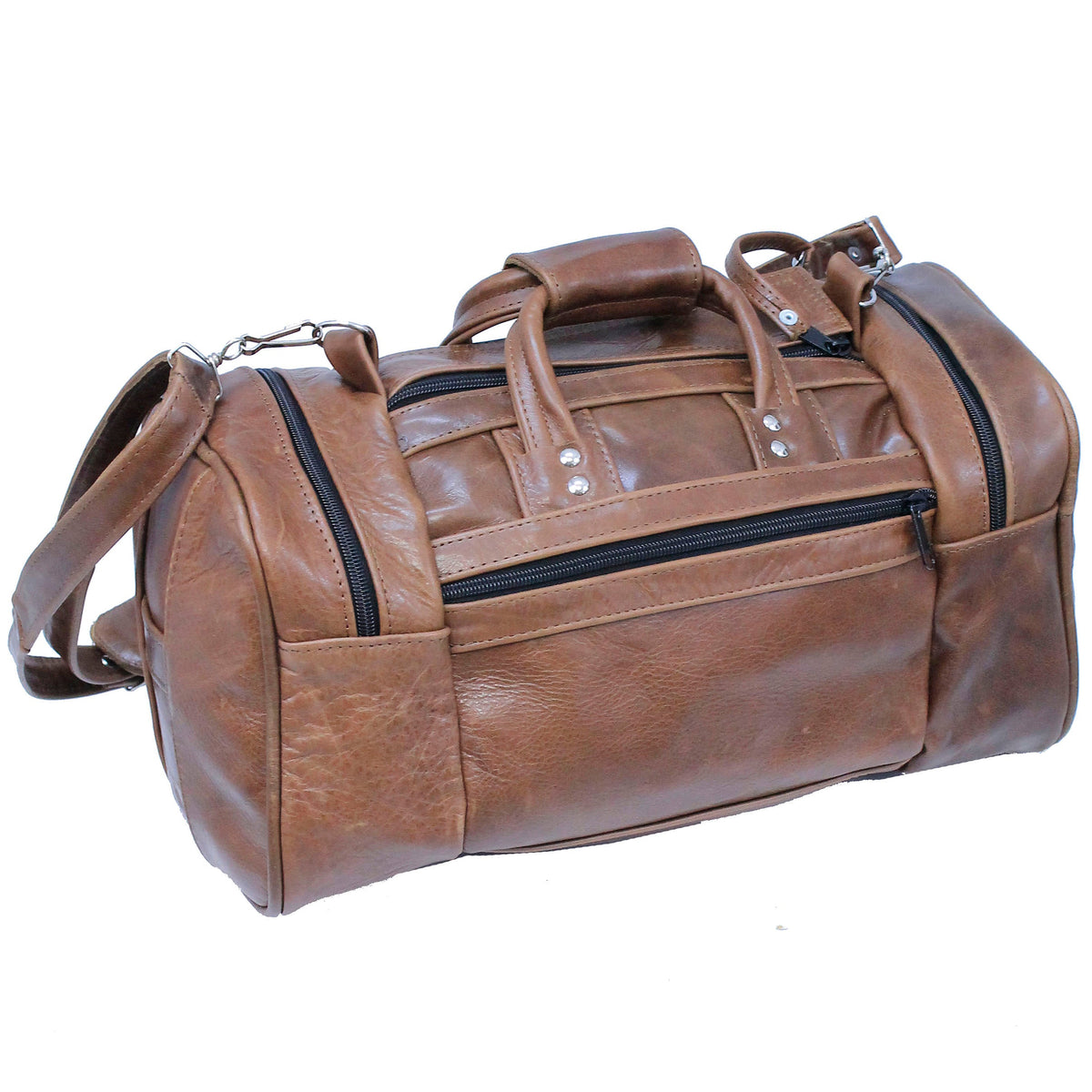 Vintage Brown Leather Duffel Bag, Large Travel Gym Overnight Weekender #P3102DN