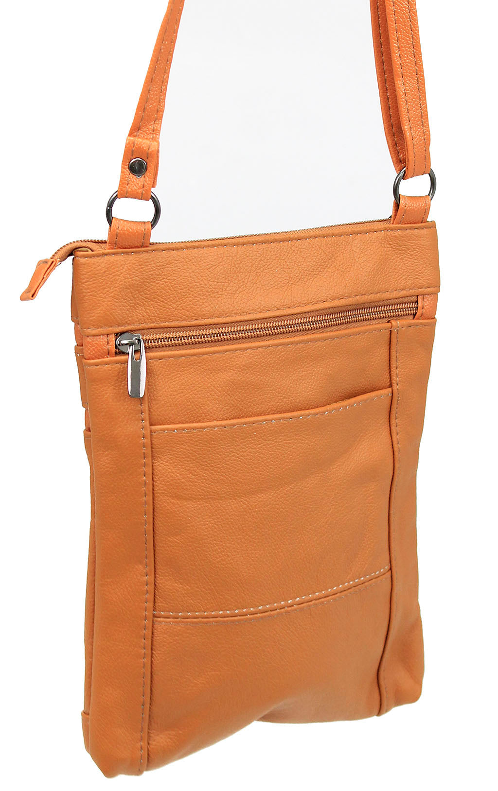 10'' Large Light Brown Leather Cross Body Bag Purse #P3791XLN