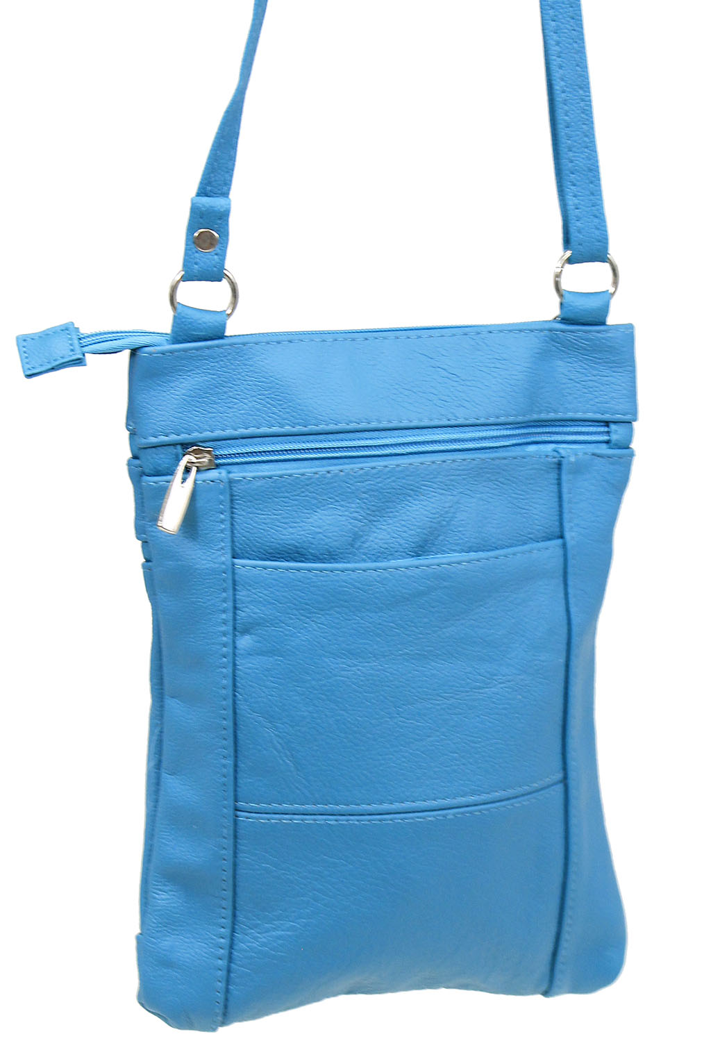 10'' Large Turquoise Leather Cross Body Bag Purse #P3799XTQ