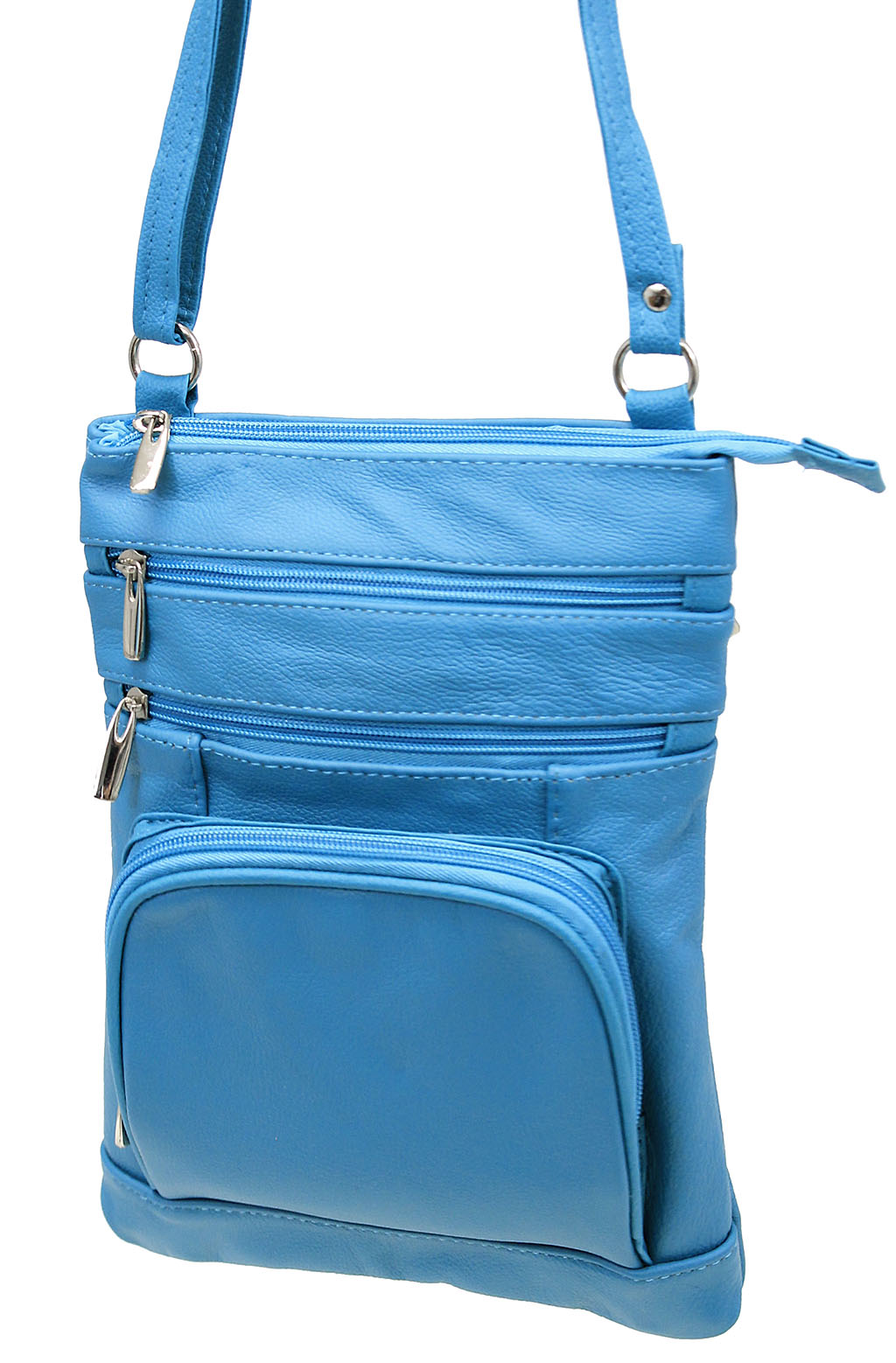10'' Large Turquoise Leather Cross Body Bag Purse #P3799XTQ
