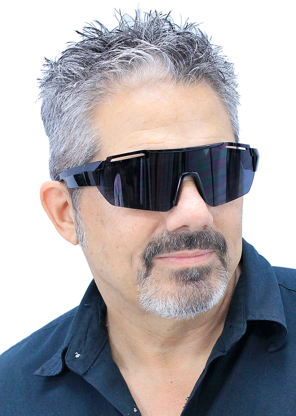 Super Dark One Piece Shield Sunglasses #SG7741SHSD