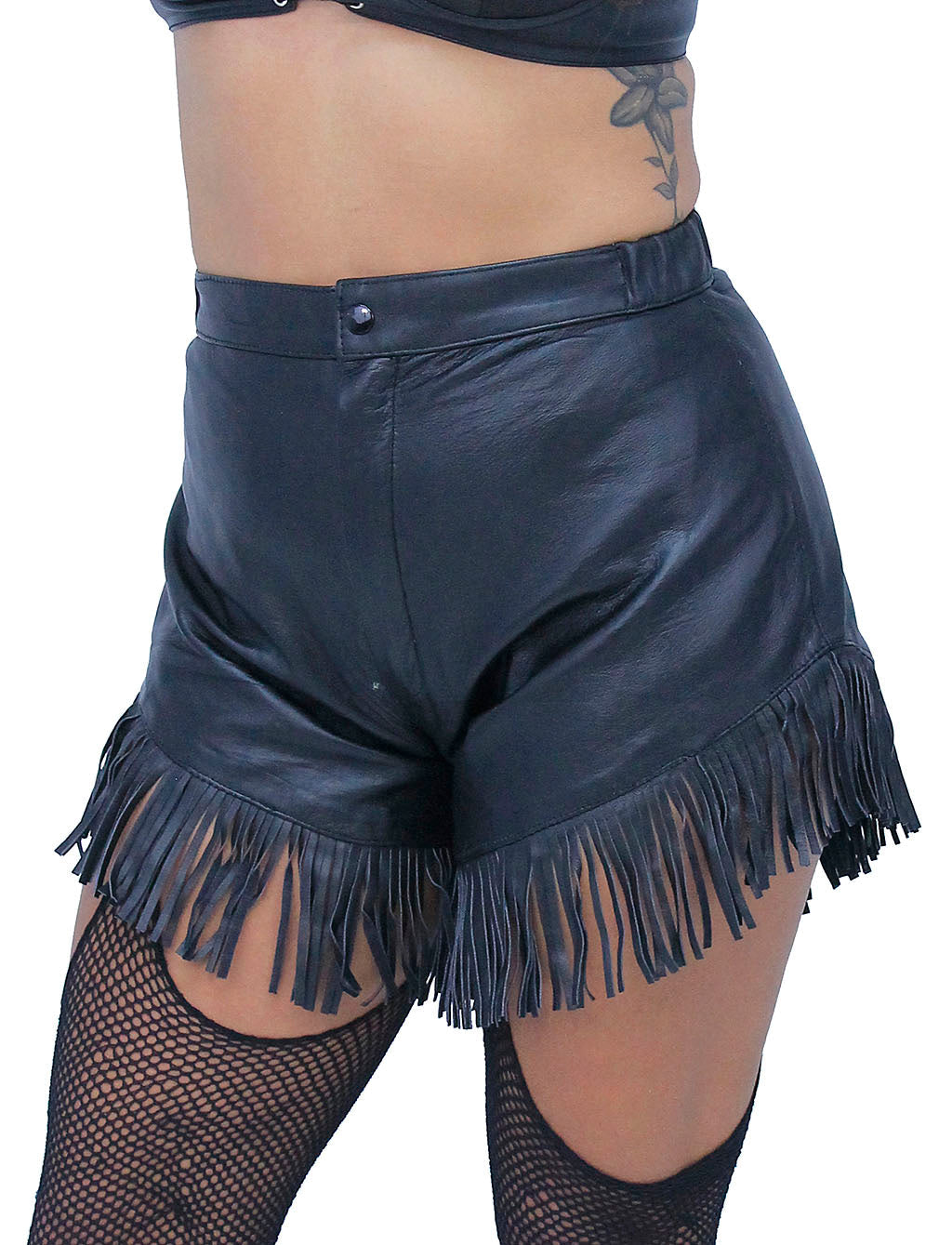 Woodstock Fringed Leather Hot Pants #SH11540FK (XXS-XL)