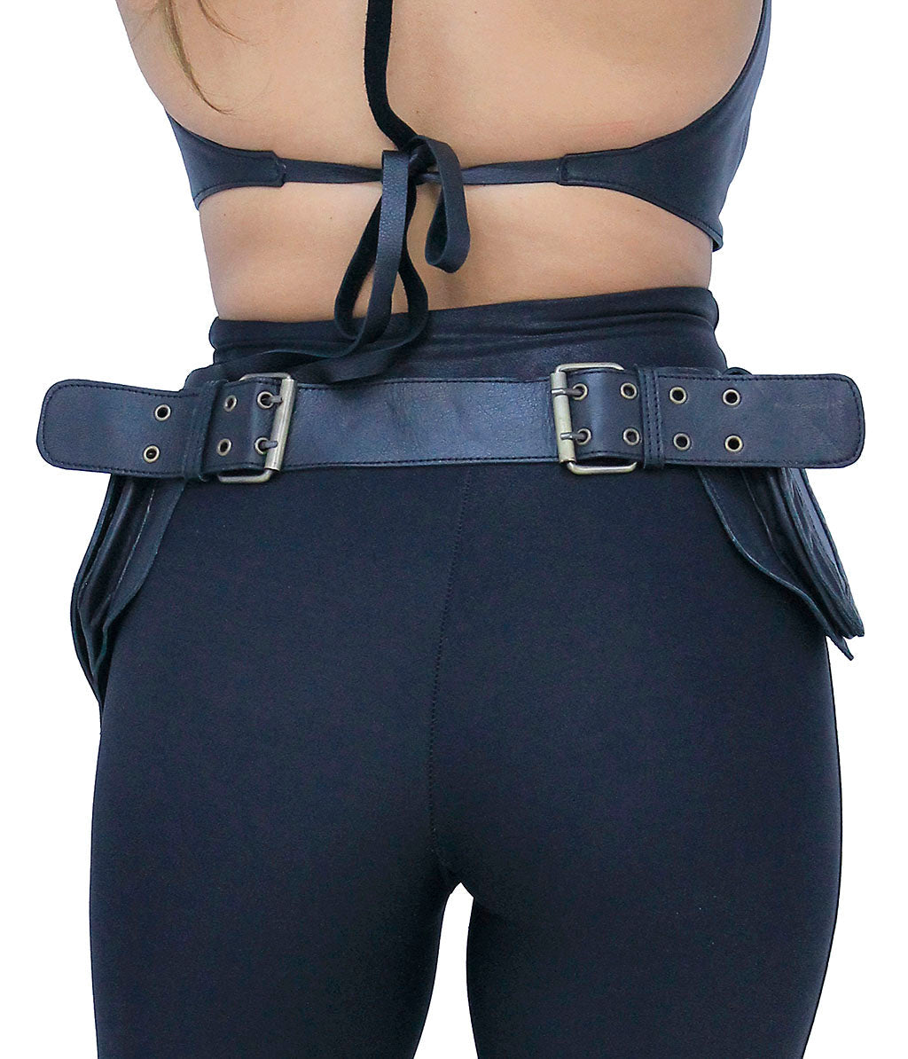 Heavy Leather Belt Bag with 3 Leaf Style Pouches #TB70242LEAF
