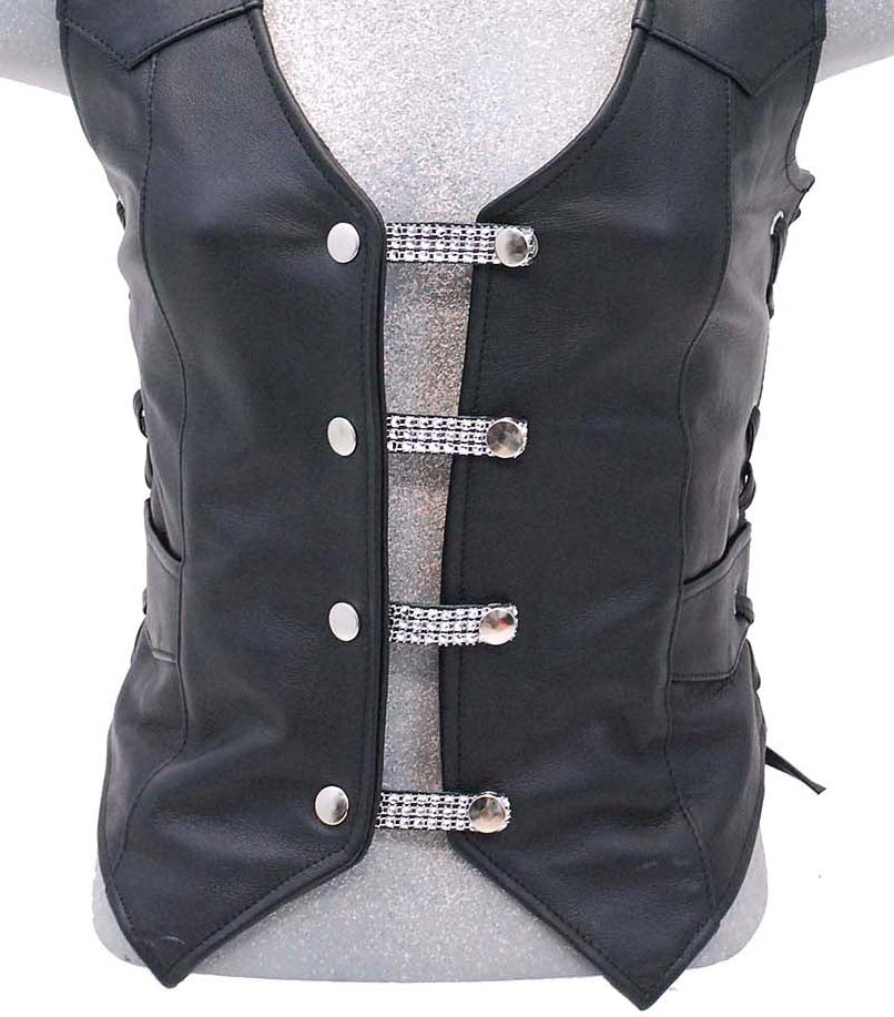 2.5" Jamin Leather and Shimmering Chrome Vest Extenders Set of 4 #VC14100SCK