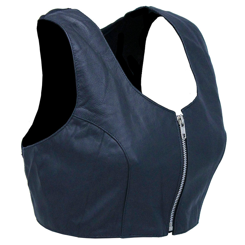 Sport Back Lambskin Leather Top with Zipper #VL3028SPORT (M-2X)