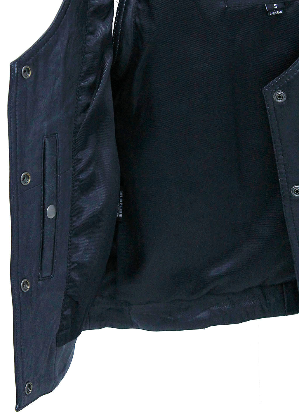 Women's Eyelet Trim Laced Up Black Leather Vest #VL6985ELK (S,3X)