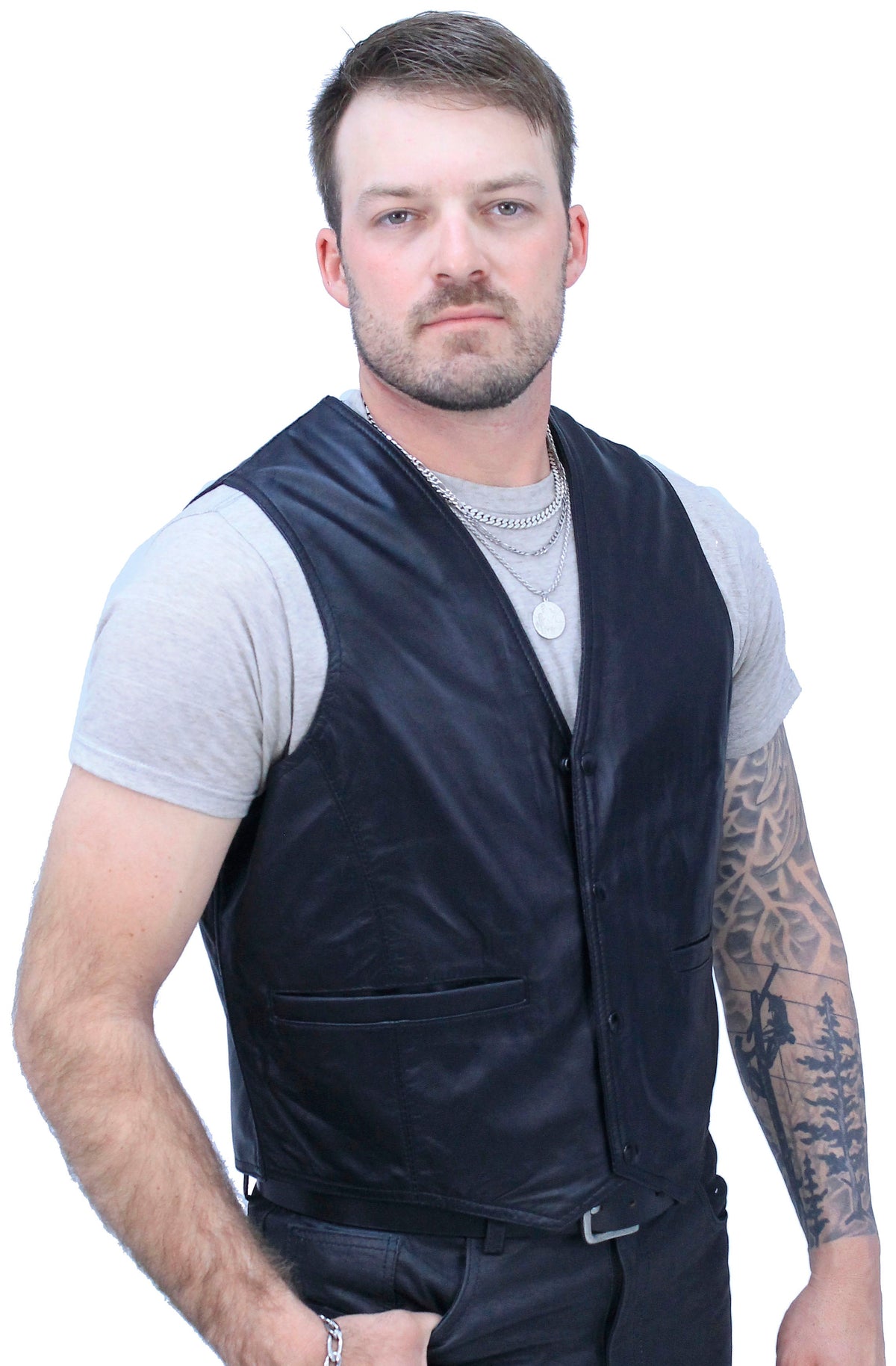 Premium Lambskin Leather Business Vest #VM418K