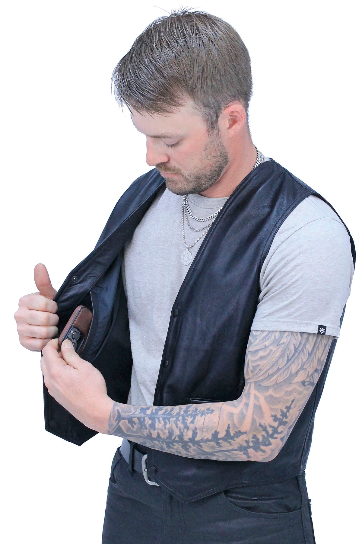 Premium Lambskin Leather Business Vest #VM418K