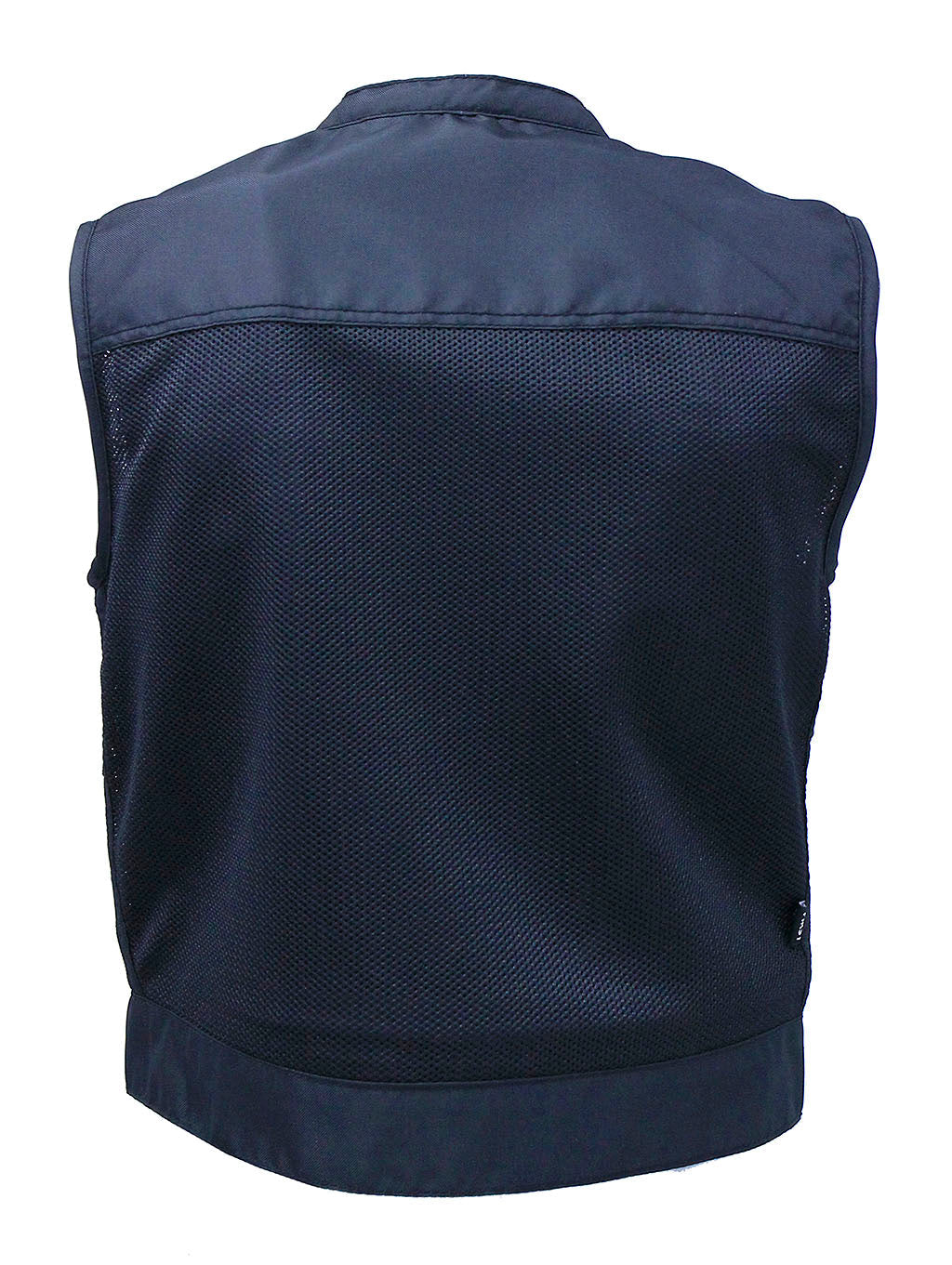 Short Men's Black Moto Mesh Club Vest w/Concealed Pockets #VMC6500VGK