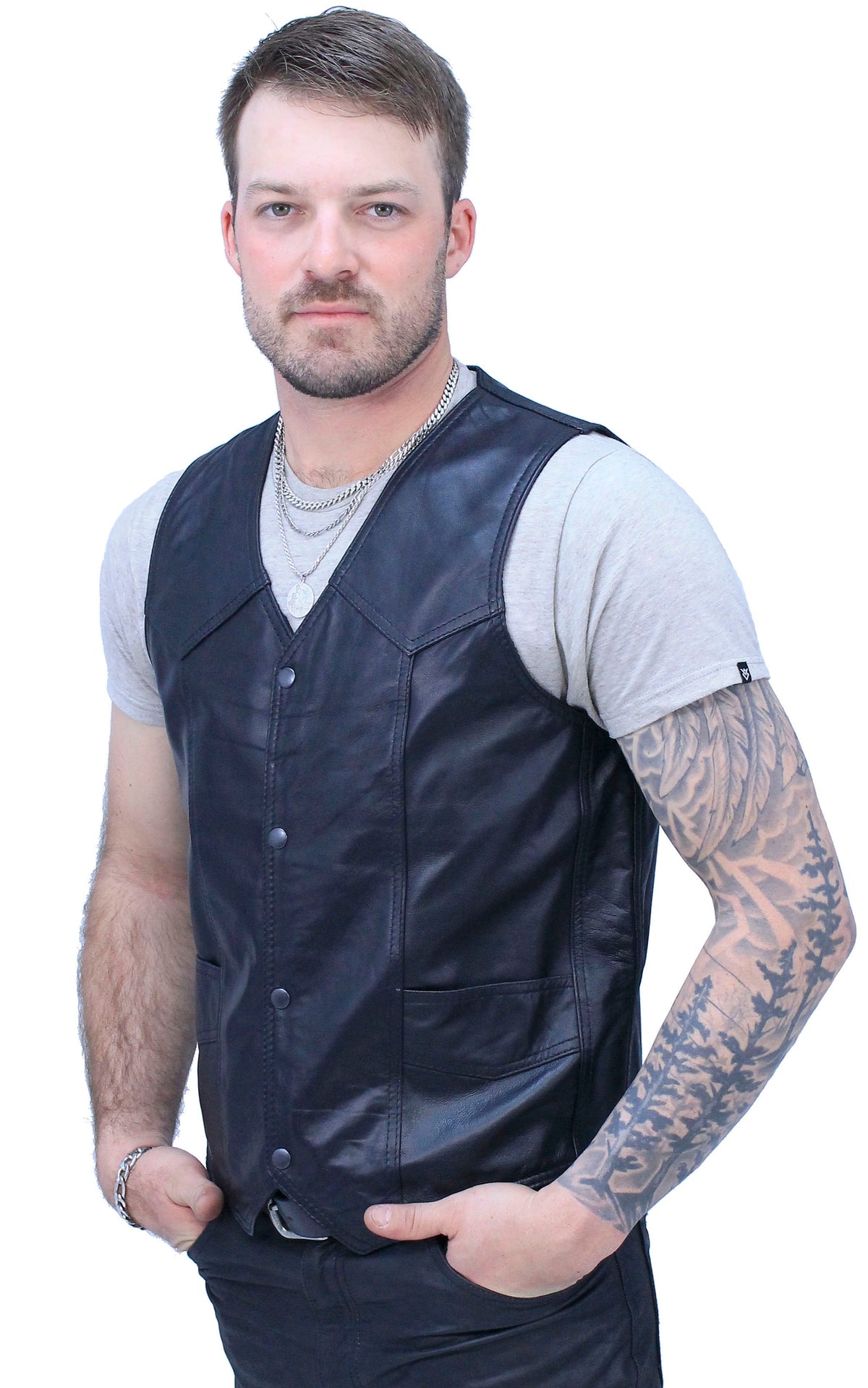 Men's Western Ultra Soft Lambskin Leather Vest #VML01
